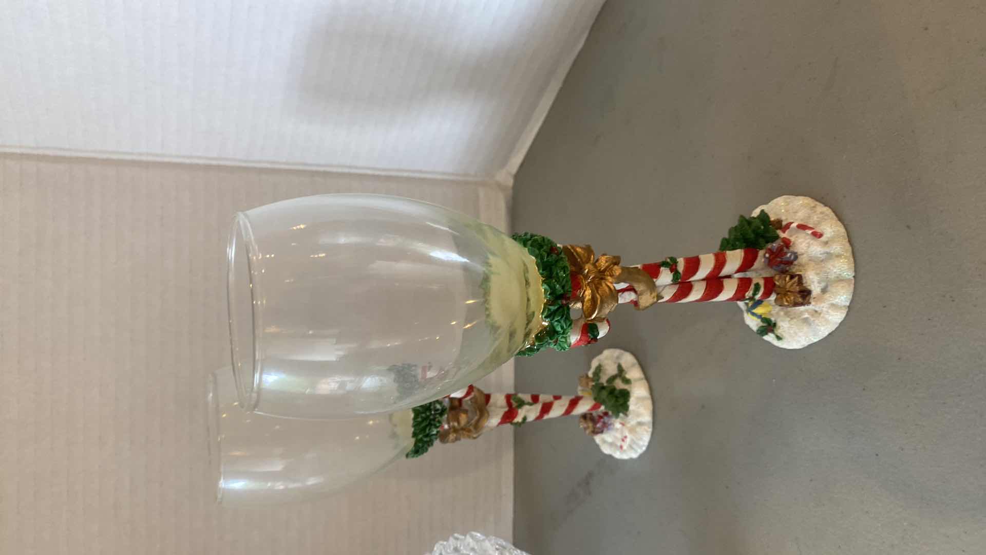 Photo 1 of CRYSTAL CAKE PLATE & 4 HOLIDAY STEMWARE