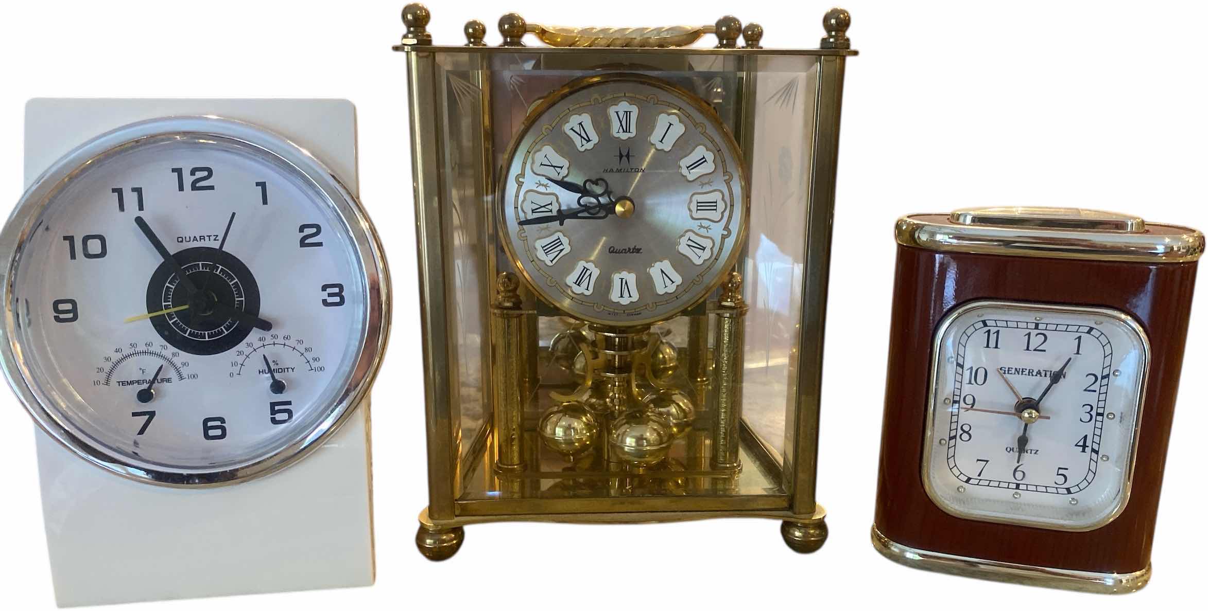 Photo 1 of HAMILTON ANNIVERSARY CLOCK  H 8” & 2 CLOCKS