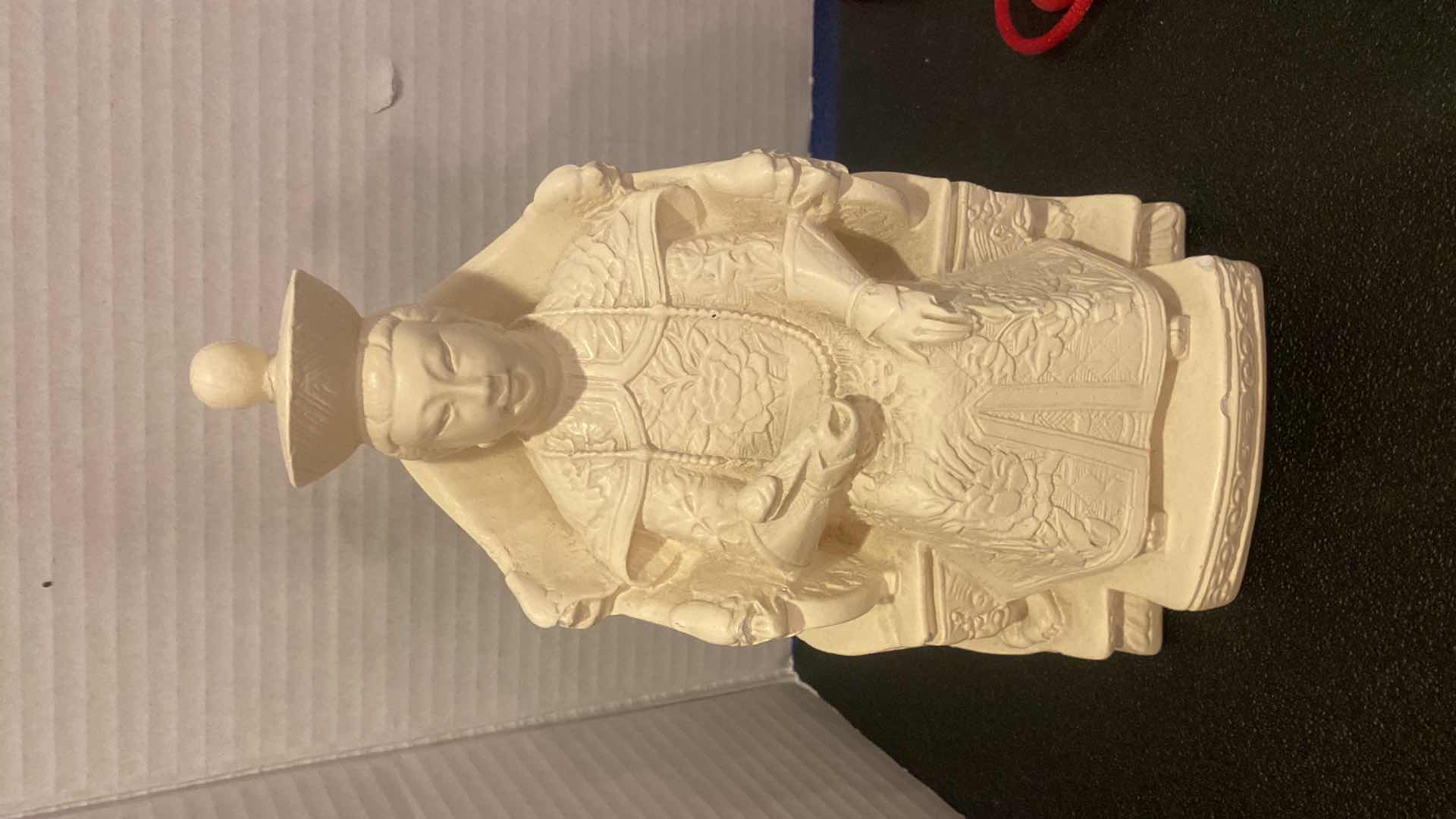 Photo 1 of HEAVY CAST RESIN CHINESE EMPEROR STATUE H10”