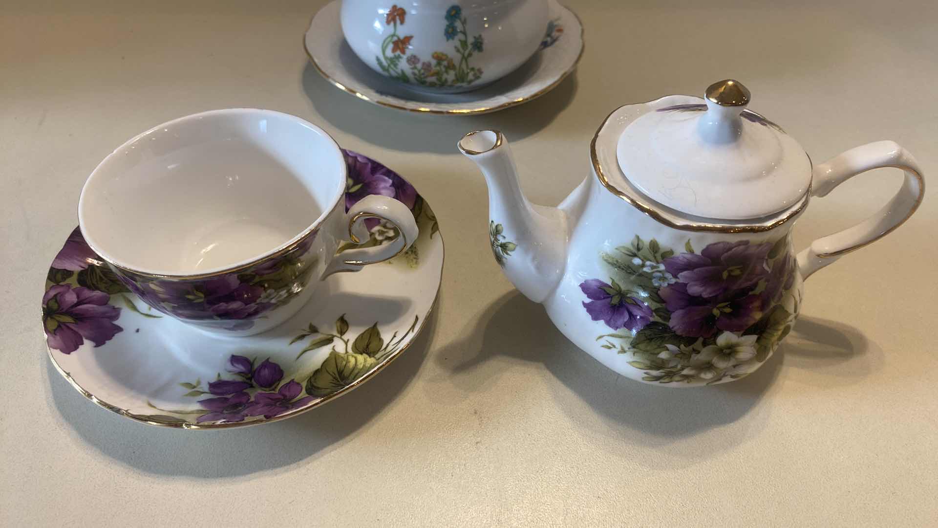 Photo 1 of GRACES TEA WARE 4 PIECE SET & EUROPA SUGAR BOWL