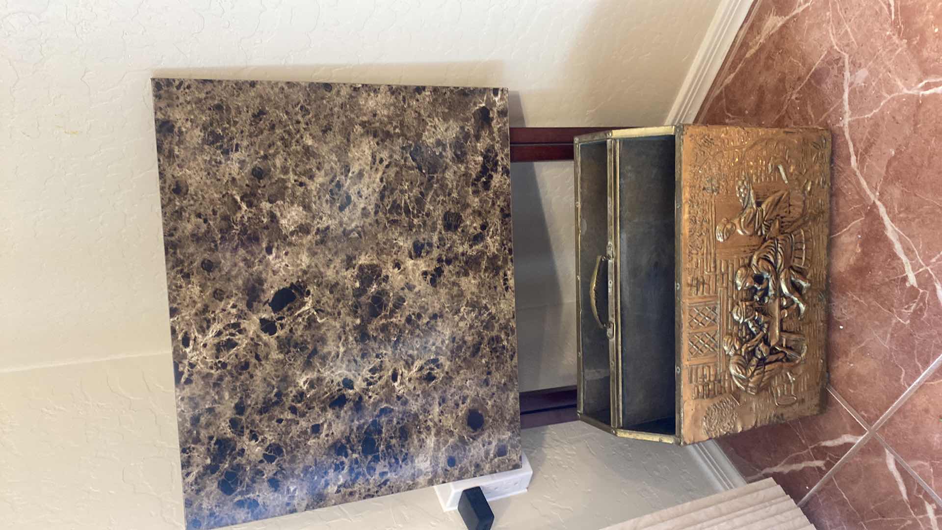 Photo 1 of FOLDING TV TRAY & BRASS MAGAZINE RACK