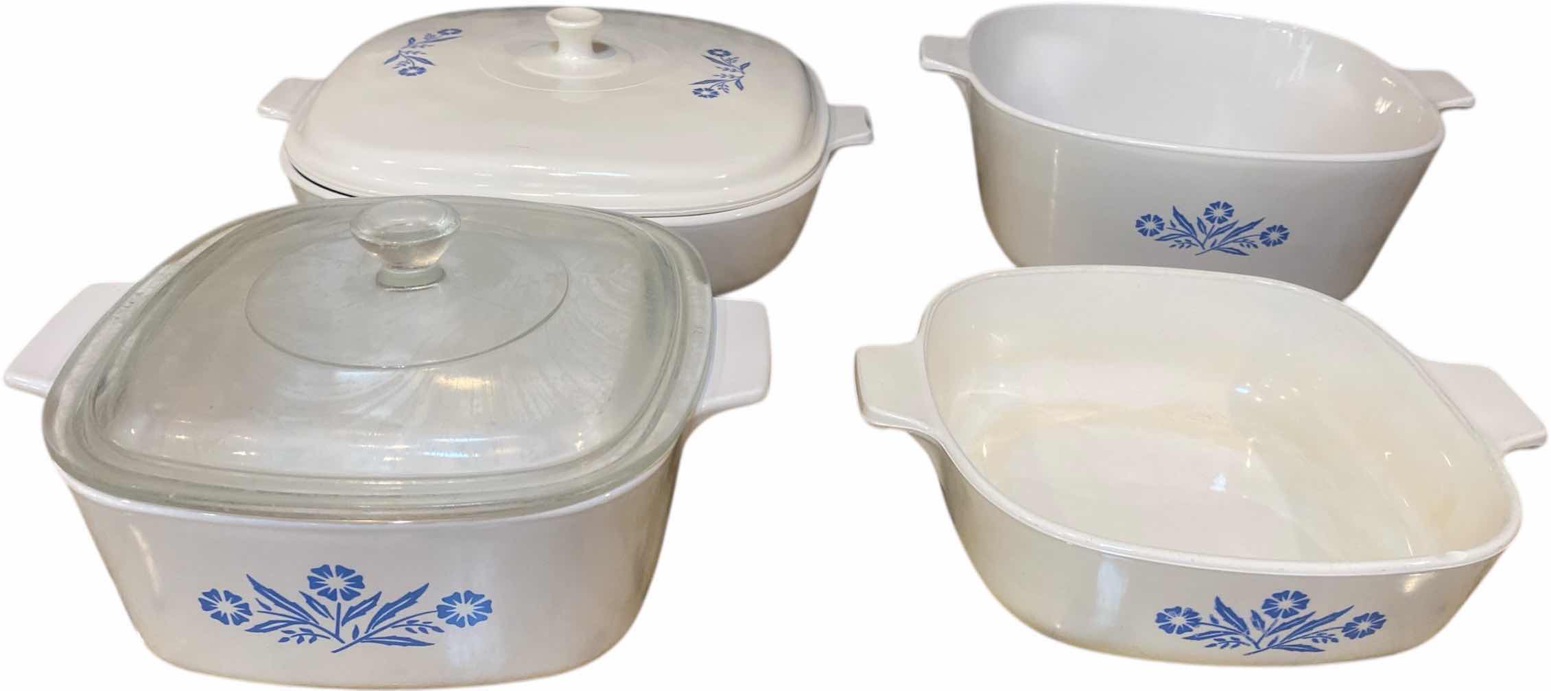 Photo 1 of CORNINGWARE 6 PIECE SET (handle is chipped on back left covered casserole)