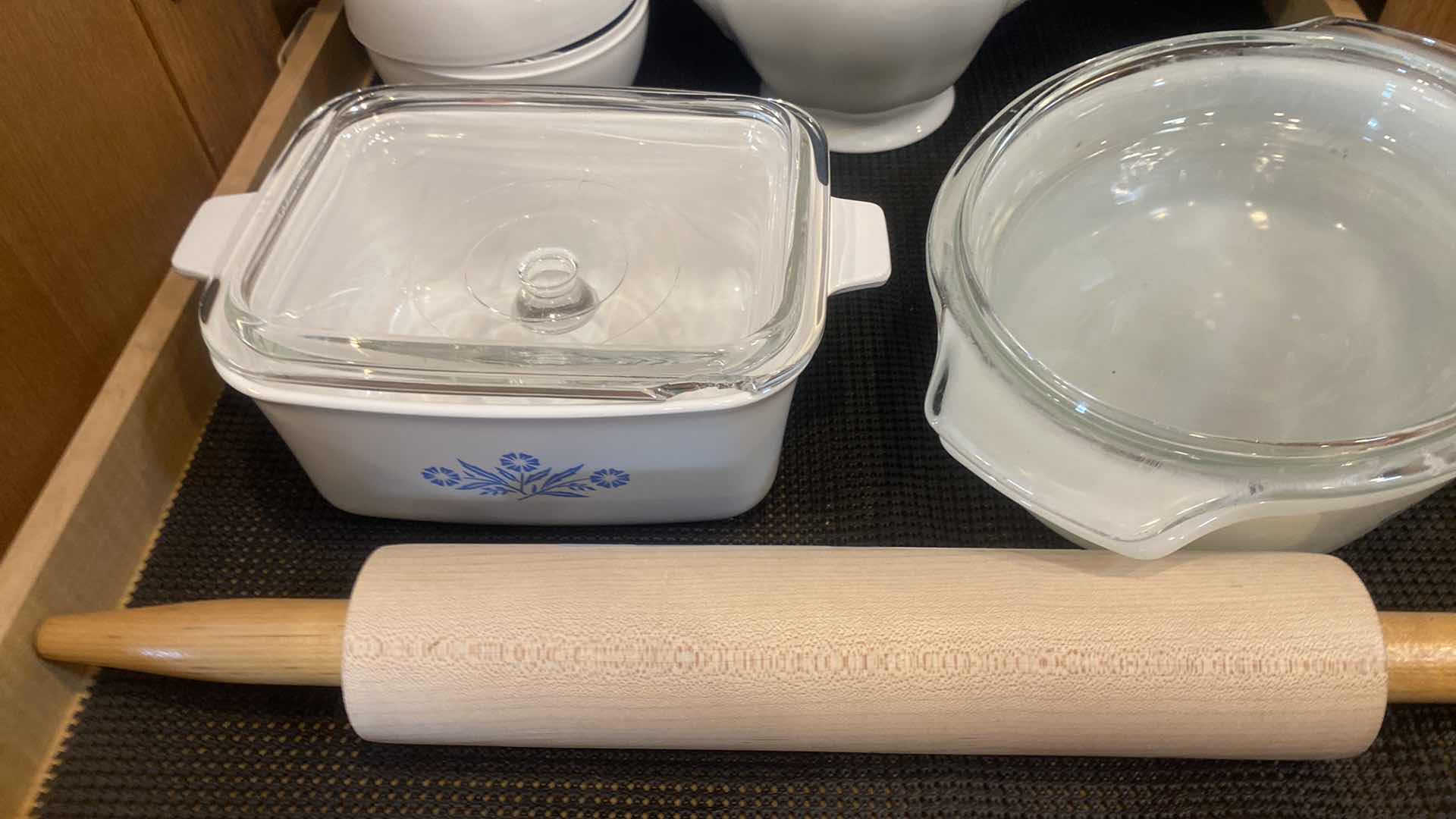Photo 1 of CONTENTS OF CABINET - ONE SHELF CORNINGWARE & ANCHOR HOCKING