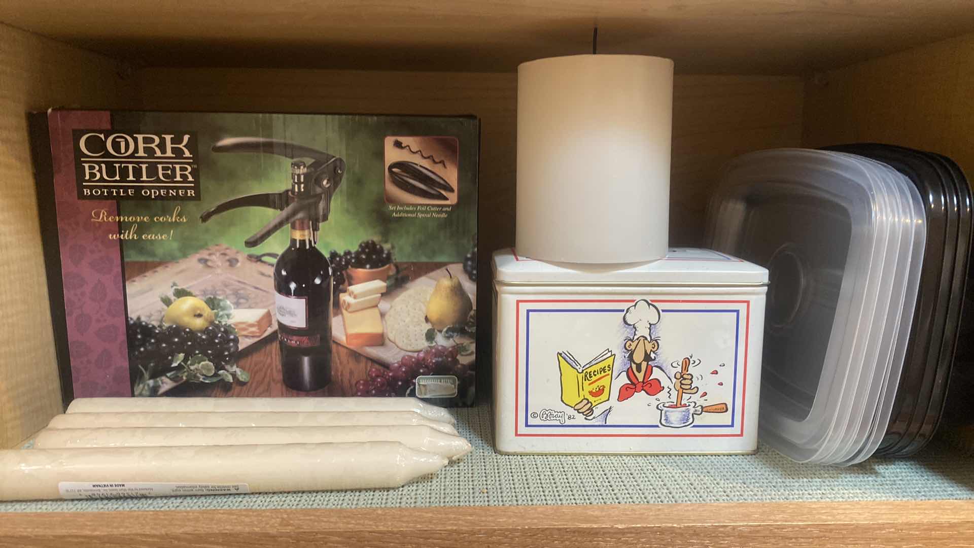 Photo 1 of CONTENTS OF CABINET - CORK BUTLER & DISPOSABLE PAPER STYROFOAM CUPS PLAYES NAPKINS