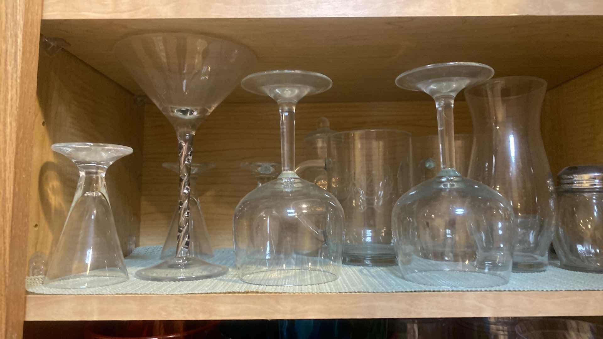 Photo 1 of CONTENTS OF CABINET - GLASSES MUGS & STEMWARE