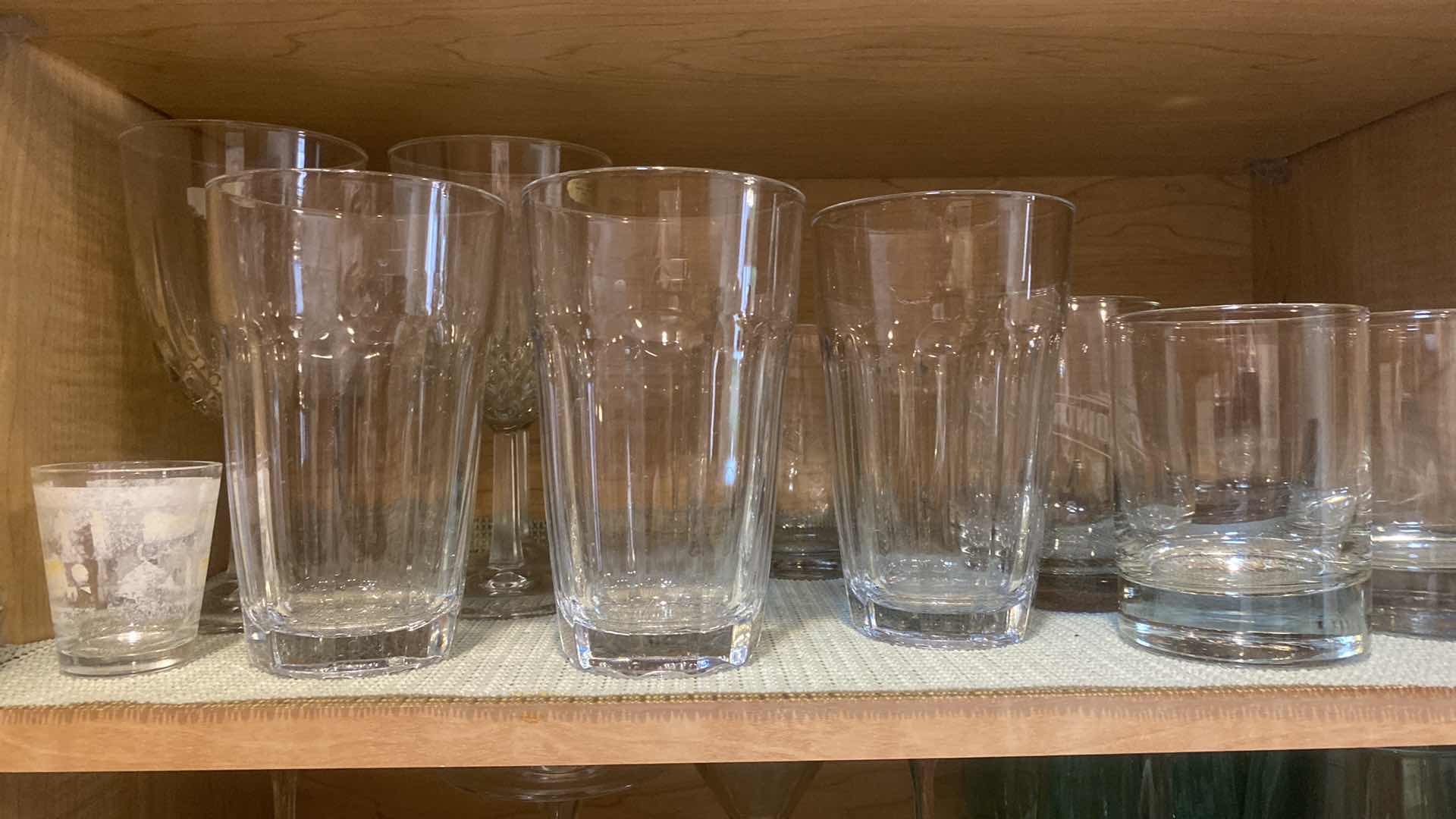 Photo 1 of CONTENTS OF CABINET - GLASSES & STEMWARE