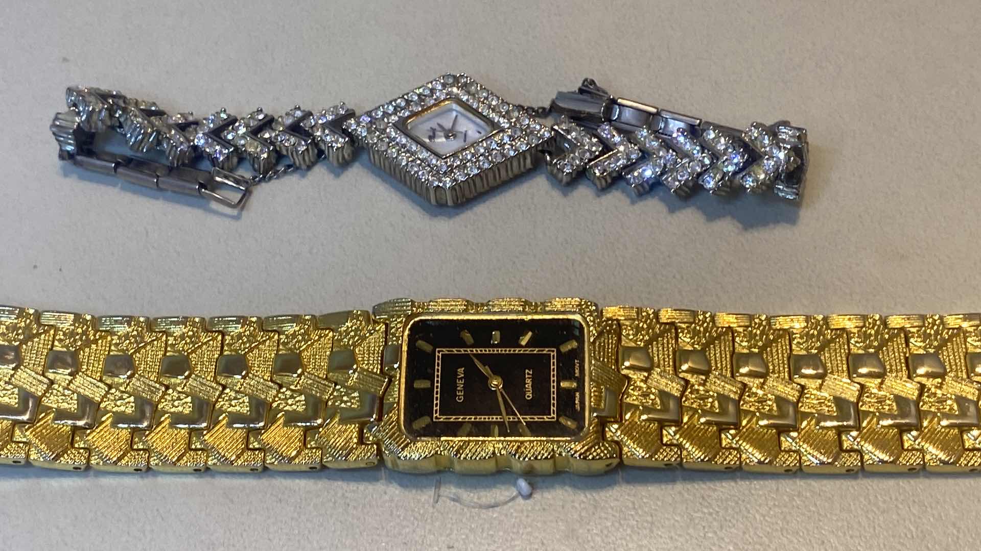 Photo 1 of VINTAGE LONGINES  WATCH, GENEVA GOLD NUGGET STYLE WATCH & FASHION WATCH WITH FAUX STONES