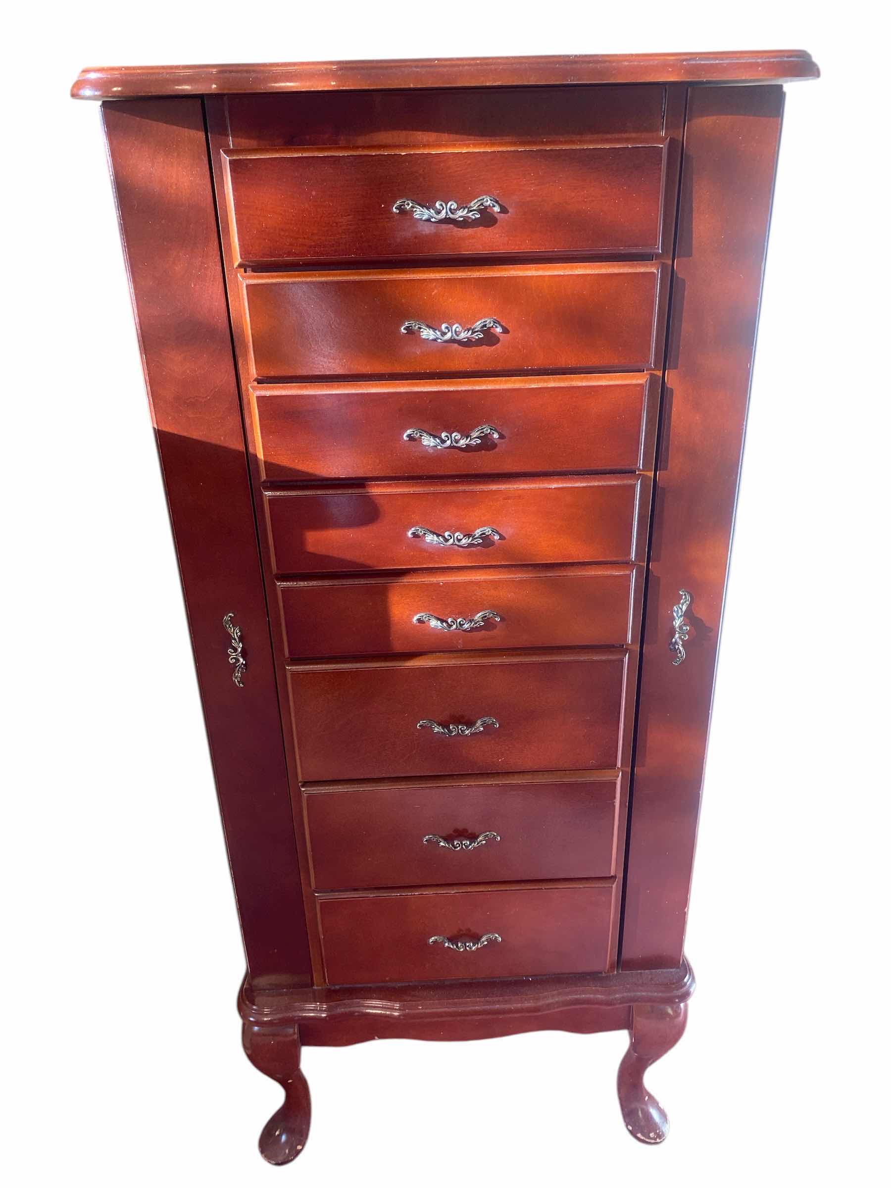 Photo 1 of WOOD 8 DRAWER JEWELRY CABINET 18” x 15” H40”