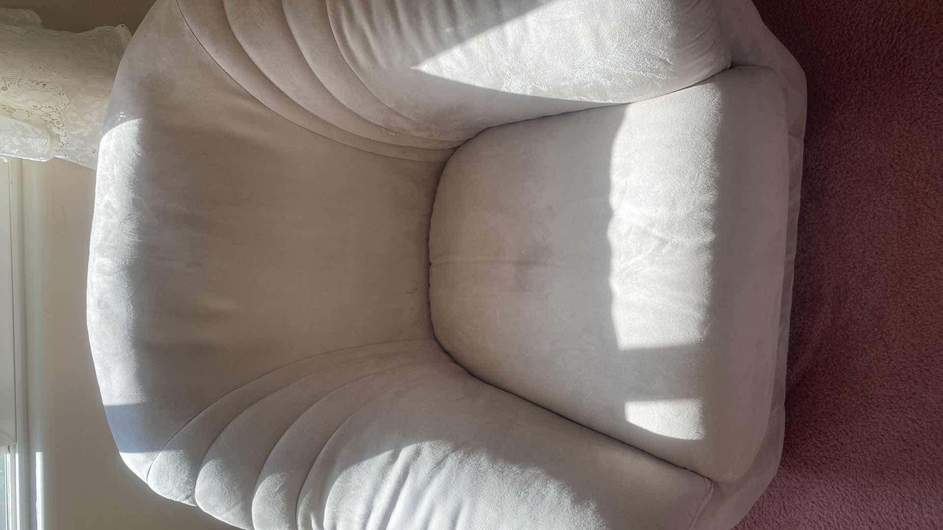 Photo 1 of SWIVEL CREAM MICROFIBER OCCASIONAL CHAIR