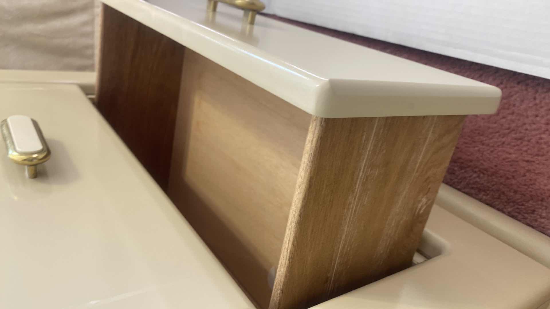 Photo 1 of 2 - MID CENTURY CREAM 2 DRAWER NIGHT STANDS 26“ x 17“ H 26”