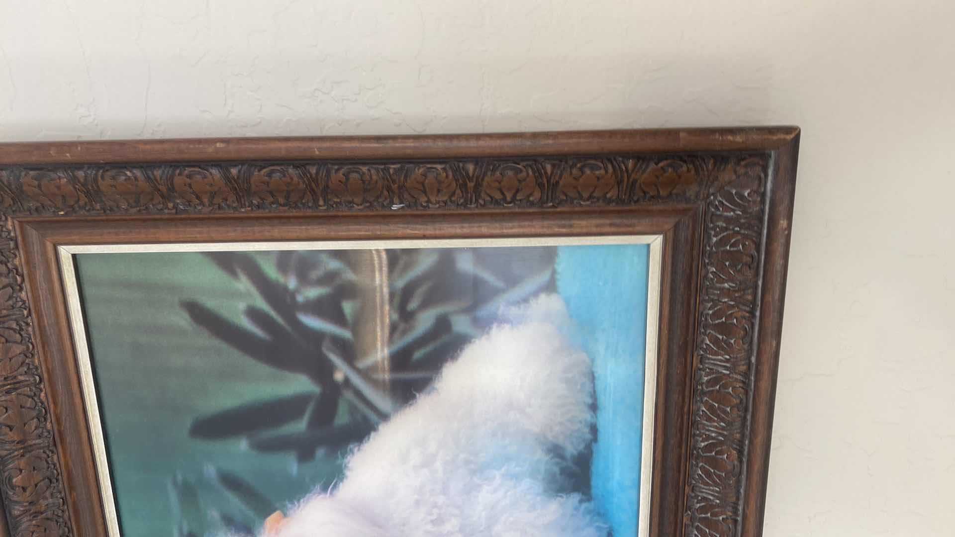 Photo 1 of WOOD FRAMED 3D POODLE PRINT ARTWORK 20” x 16”