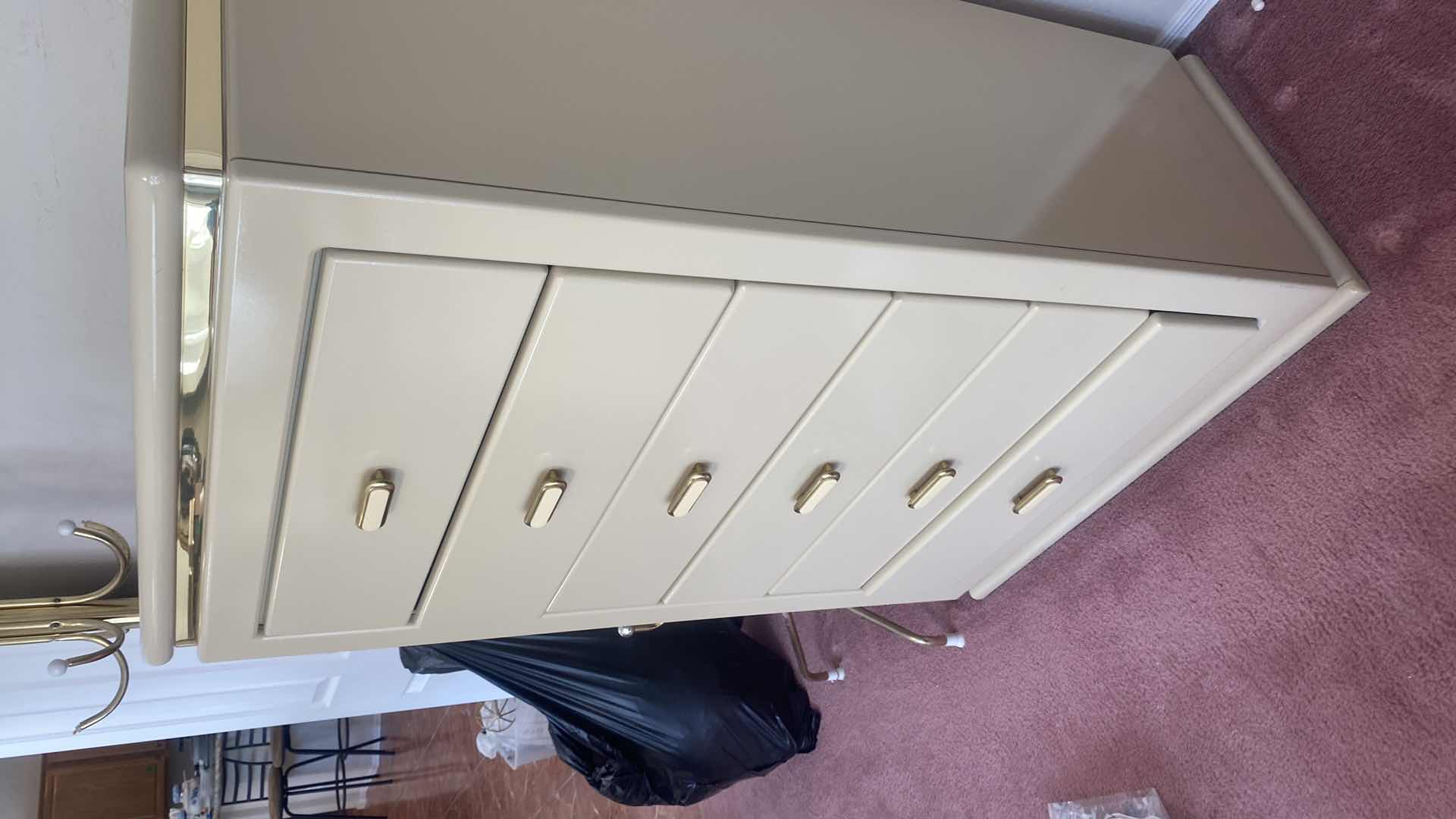 Photo 1 of MID CENTURY CREAM WOOD 6 DRAWER CHEST 34 1/2” x 18” H 55”