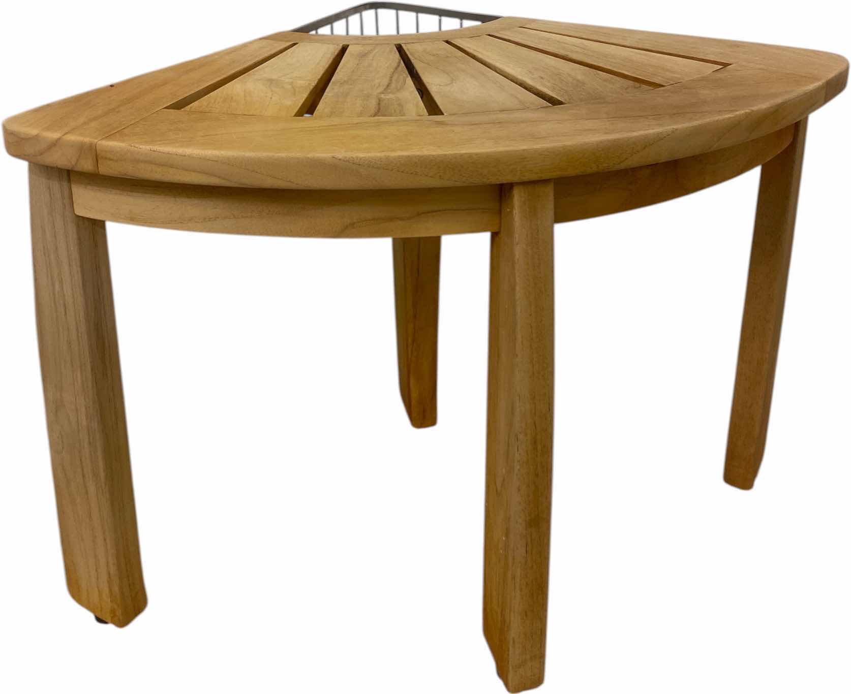 Photo 1 of TEAK CORNER BATH STOOL 20” x 20” H 18 1/2”