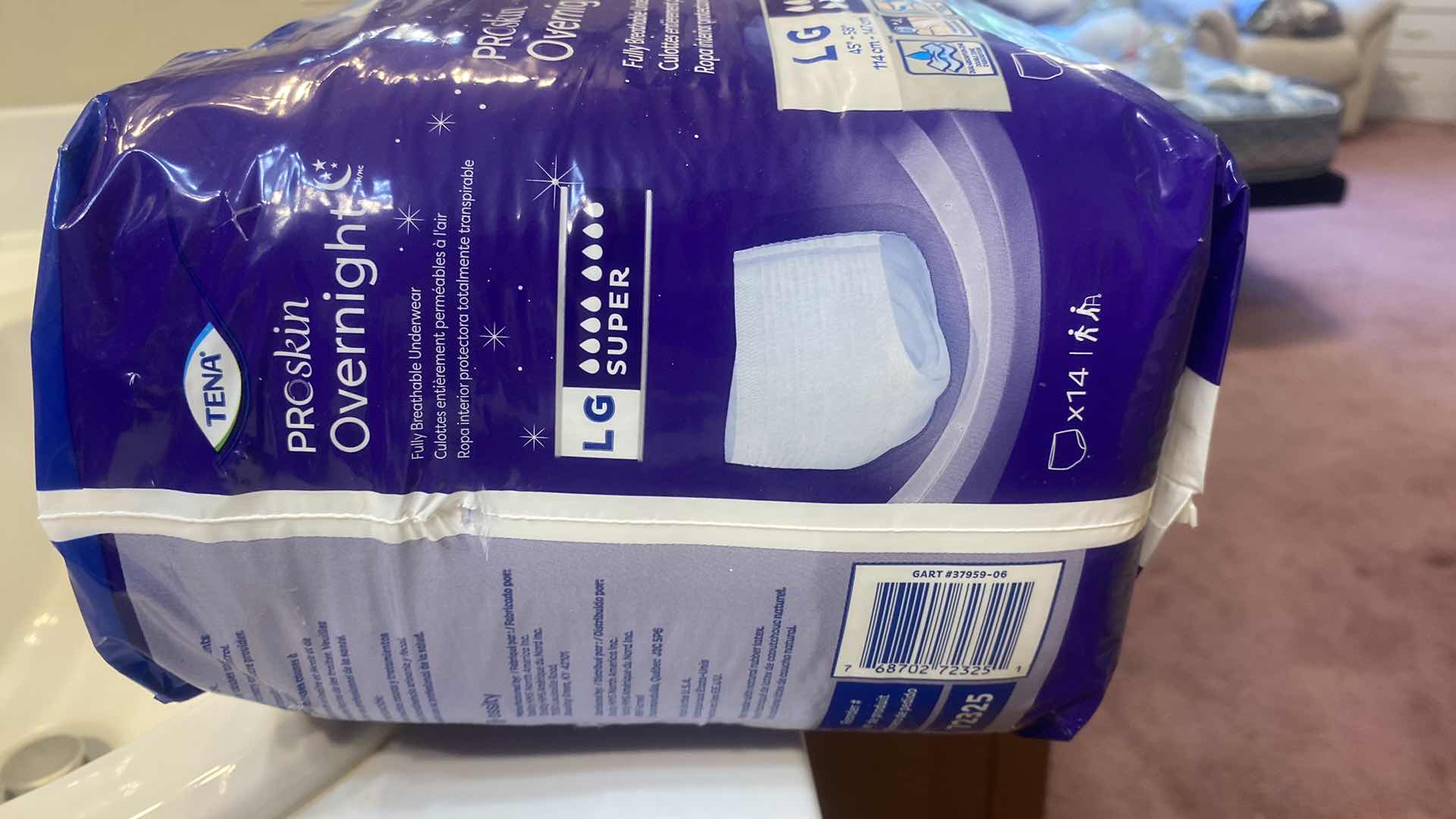 Photo 1 of TENA WOMENS OVERNIGHT DISPOSABLE UNDERWEAR SIZE LARGE