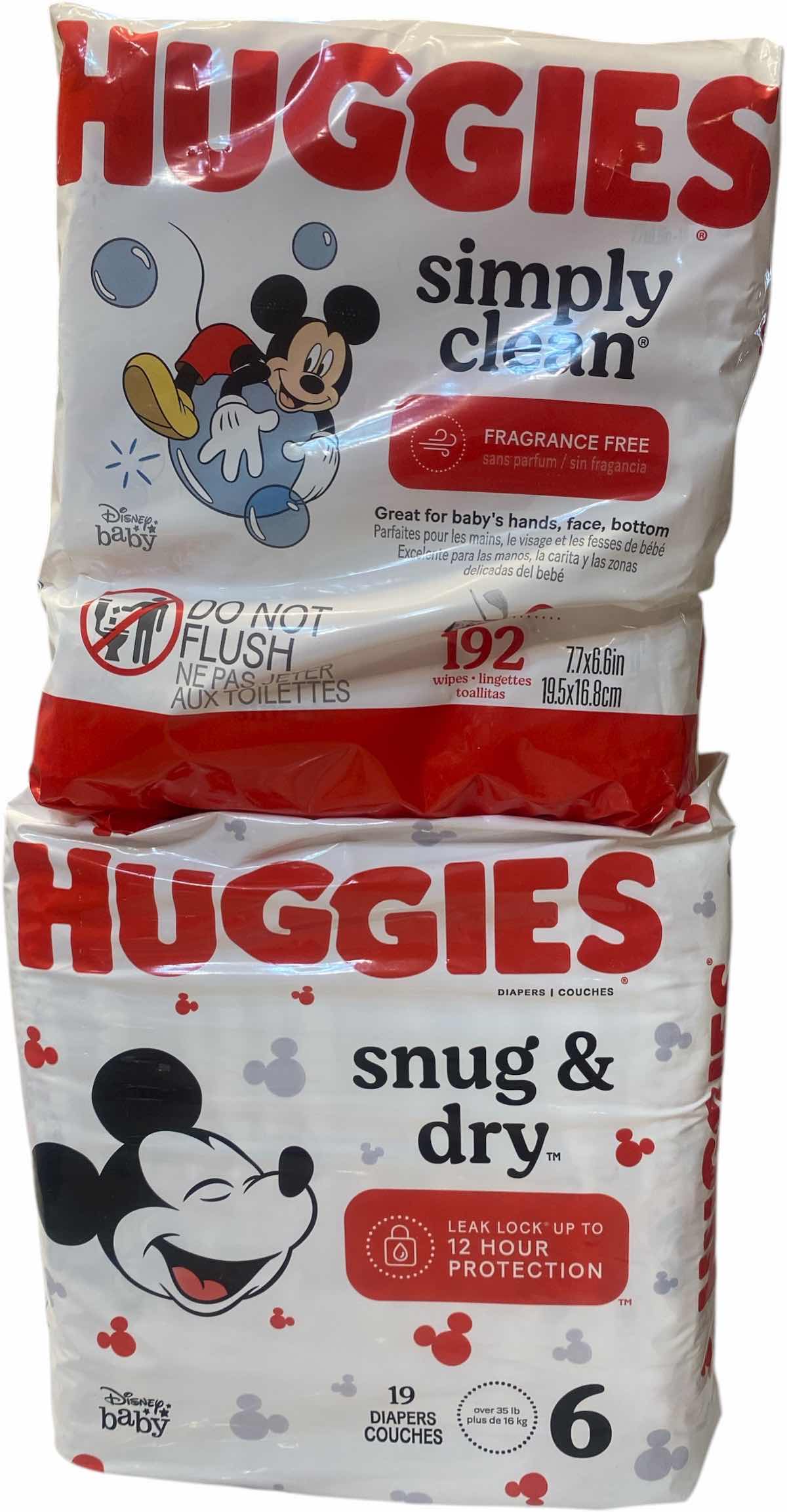 Photo 1 of NEW HUGGIES WIPES & SNUG & DRY DIAPERS OVER 35lb