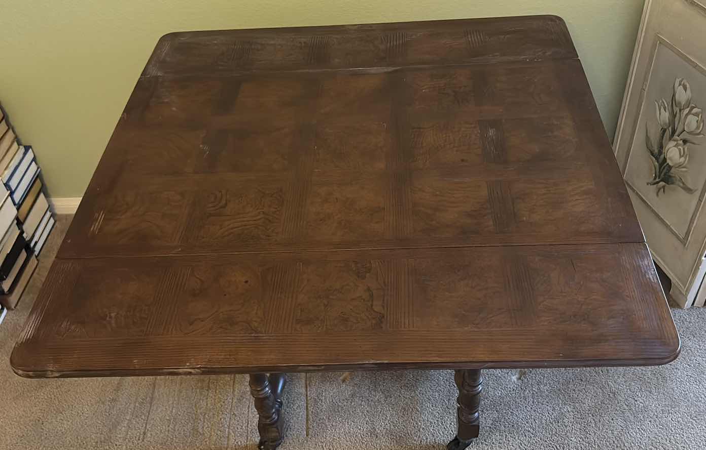 Photo 1 of SQUARE WOOD FOLDING TABLE 36”X36” H28”