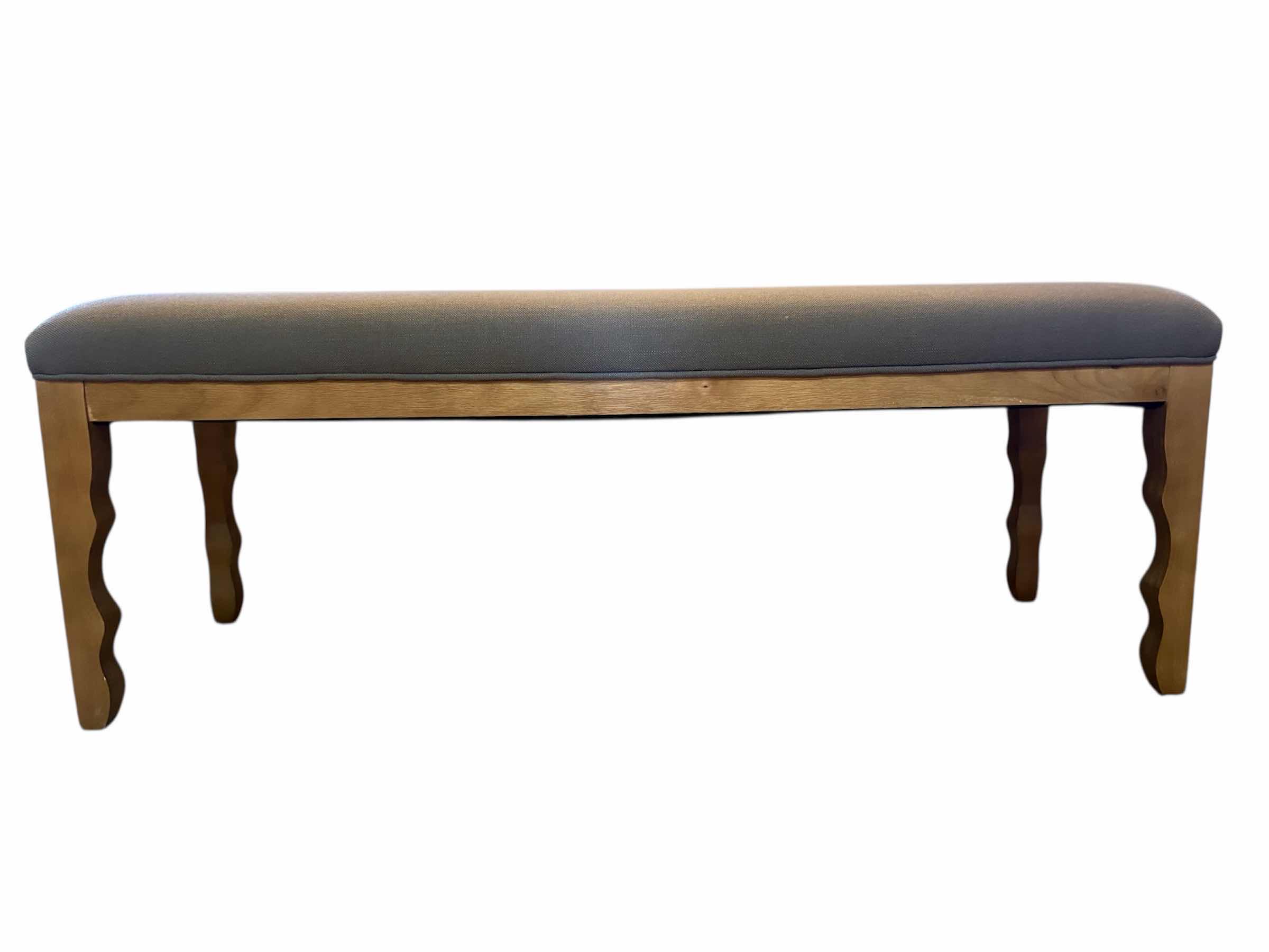 Photo 1 of UPHOLSTERED BENCH, WOODEN LEGS 16”X46”H17”