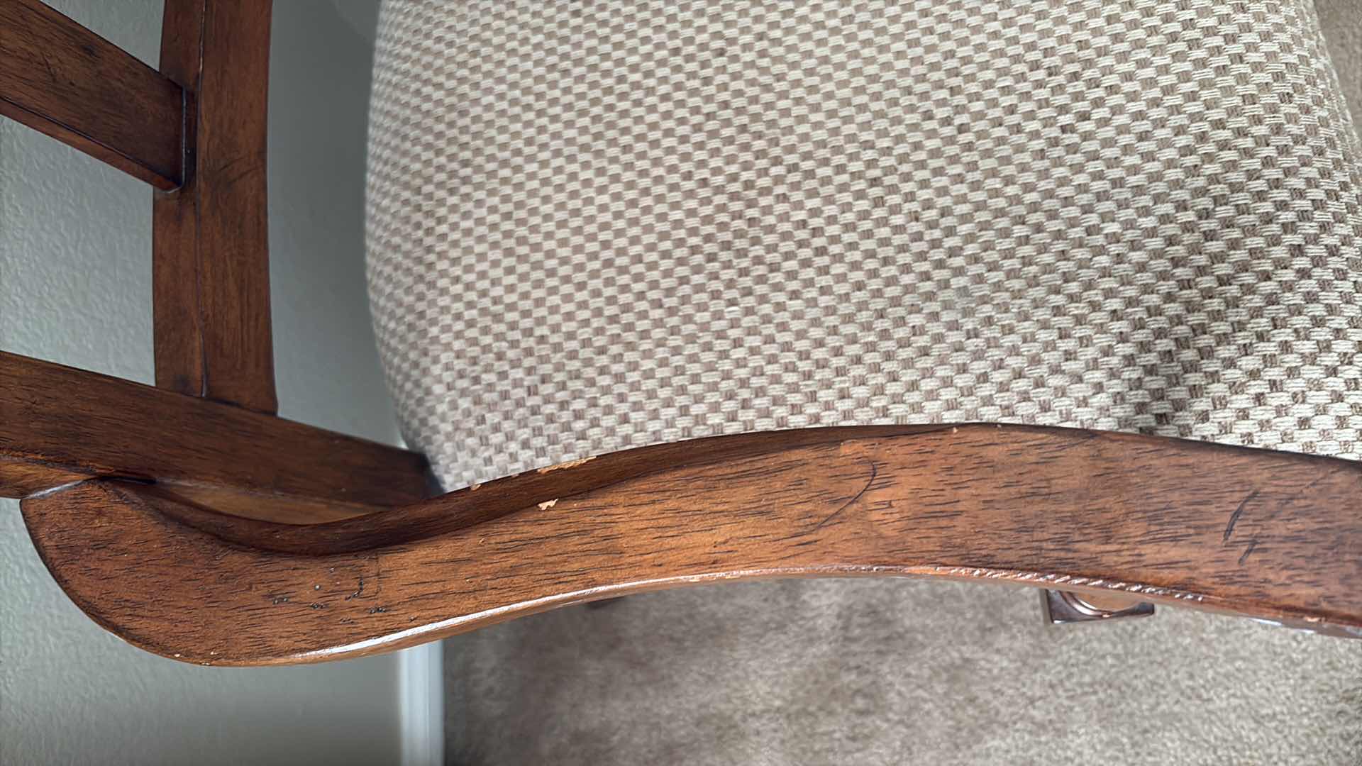 Photo 1 of UPHOLSTERED WOOD CHAIR