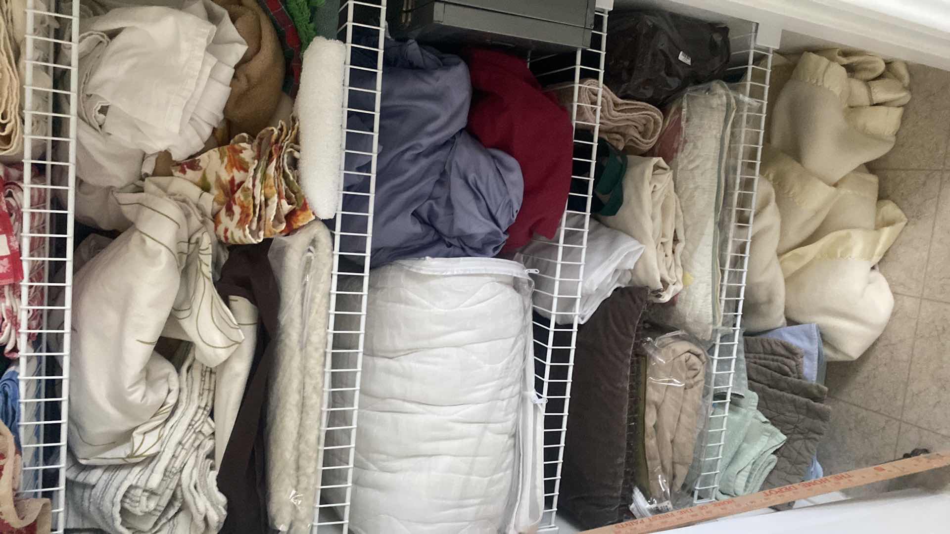 Photo 1 of LINEN CLOSET BLANKETS SHEETS TABLECLOTHS