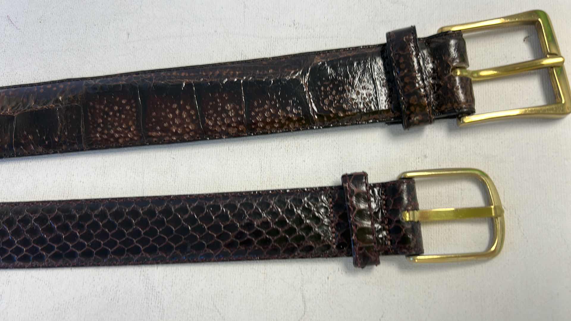 Photo 1 of 2 MENS LEATHER BELTS - SNAKESKIN & CROCODILE