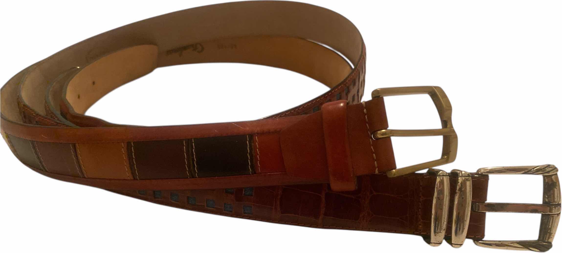 Photo 1 of $250 NAPOLEON CROCODILE & STROMBERGS LEATHER MADE IN ITALY MENS BELTS SIZE 40