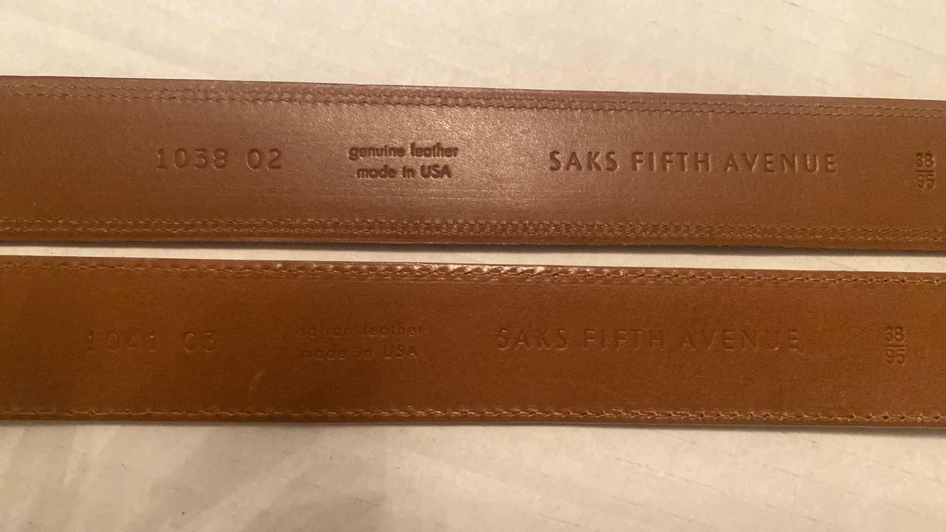 Photo 1 of 2 - LEATHER BELTS FROM SAKS 5th AVENUE SIZE 38