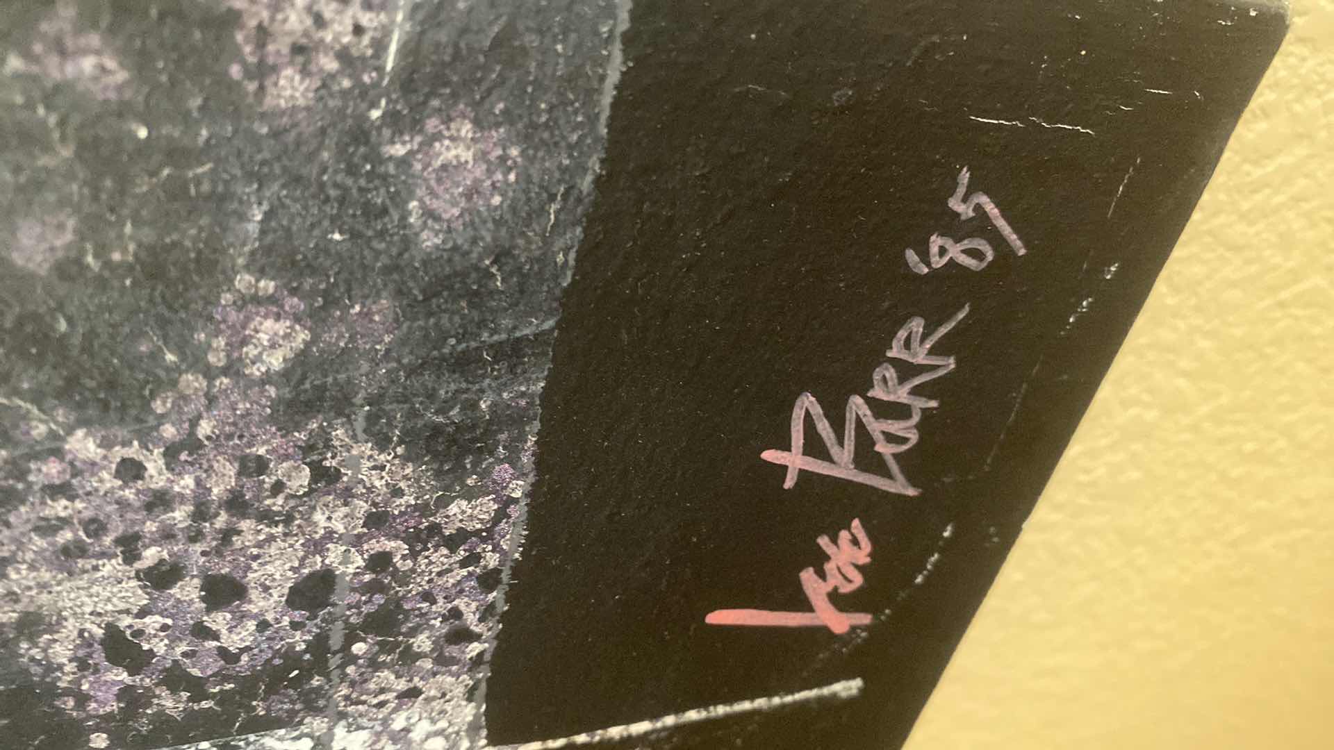 Photo 1 of VINTAGE STRETCHED CANVAS ABSTRACT SIGNED “LEE BURR” ARTWORK 60” X 48”