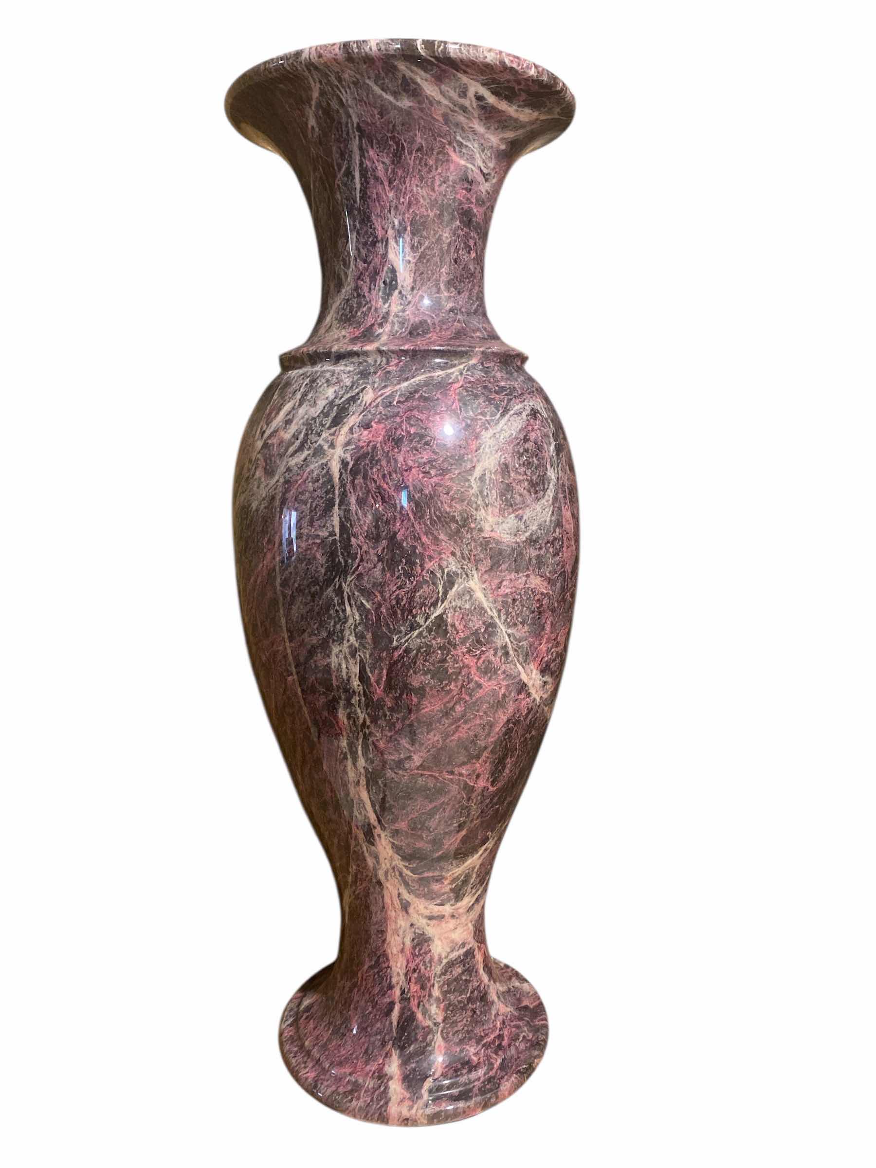 Photo 1 of SERPENTINE JADE POLISHED MULTI-COLOR STONE VASE 12“ X 35 1/2“