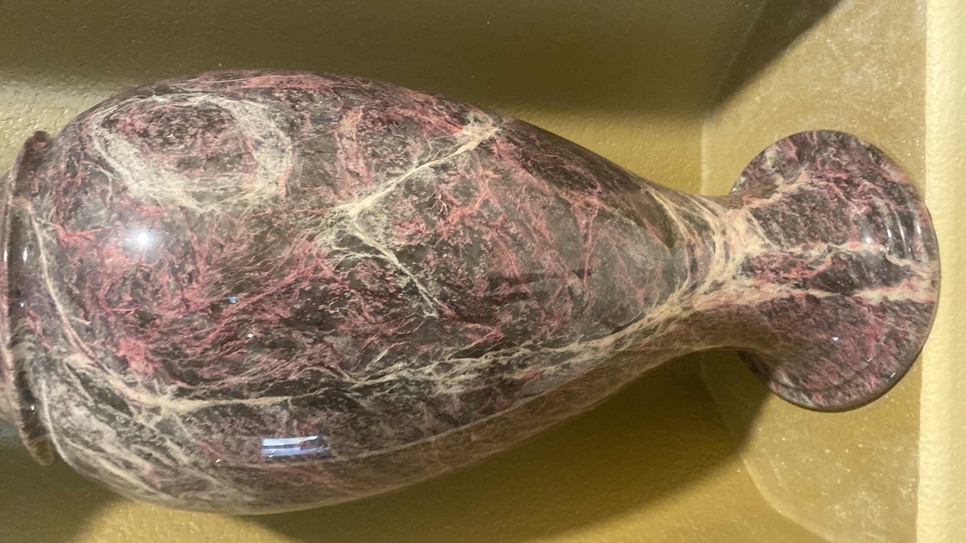 Photo 1 of SERPENTINE JADE POLISHED MULTI-COLOR STONE VASE 12“ X 35 1/2“