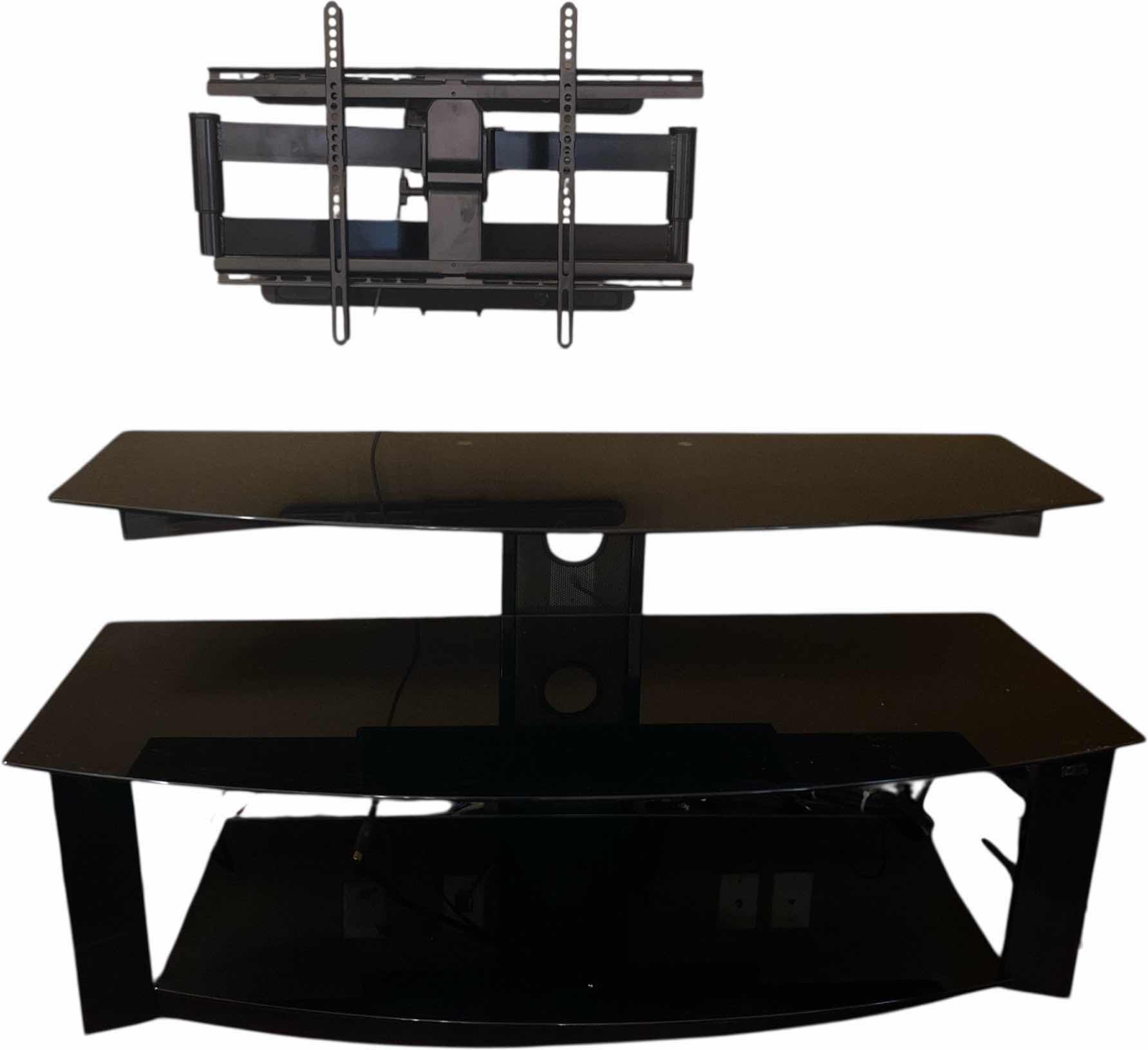 Photo 1 of BLACK GLASS MEDIA STAND & WALL MOUNT 48“ X 24“ H23 1/2”