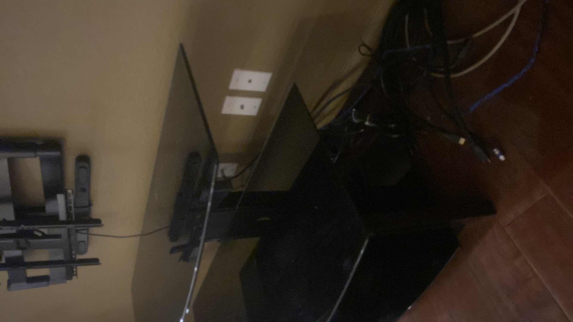 Photo 1 of BLACK GLASS MEDIA STAND & WALL MOUNT 48“ X 24“ H23 1/2”