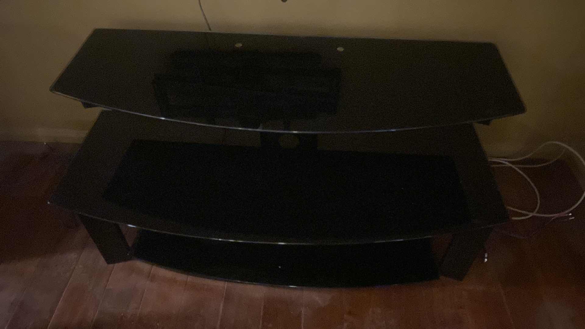 Photo 1 of BLACK GLASS MEDIA STAND & WALL MOUNT 48“ X 24“ H23 1/2”