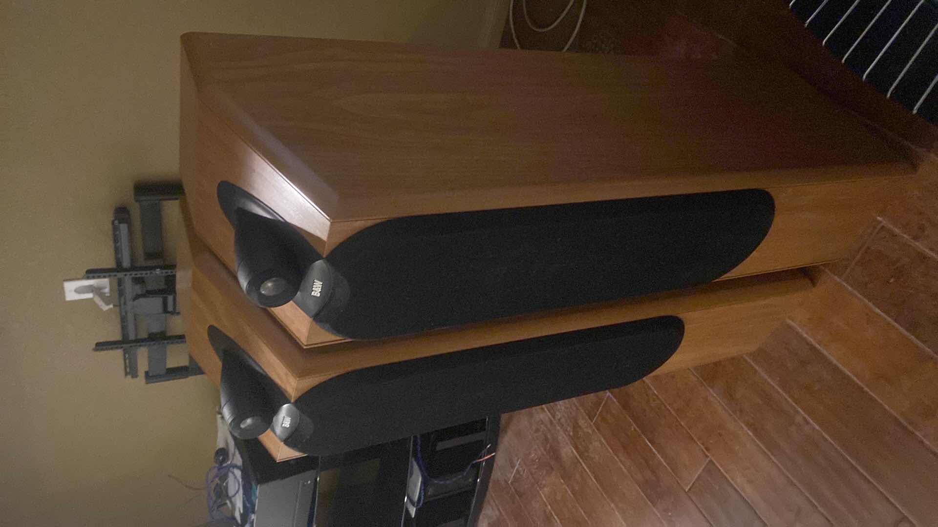 Photo 1 of BOWERS & WILKINS B&W ROSEWOOD CDM 9NT FLOOR-STANDING SPEAKERS 9” X 13” H40” ( speaker wire not included)