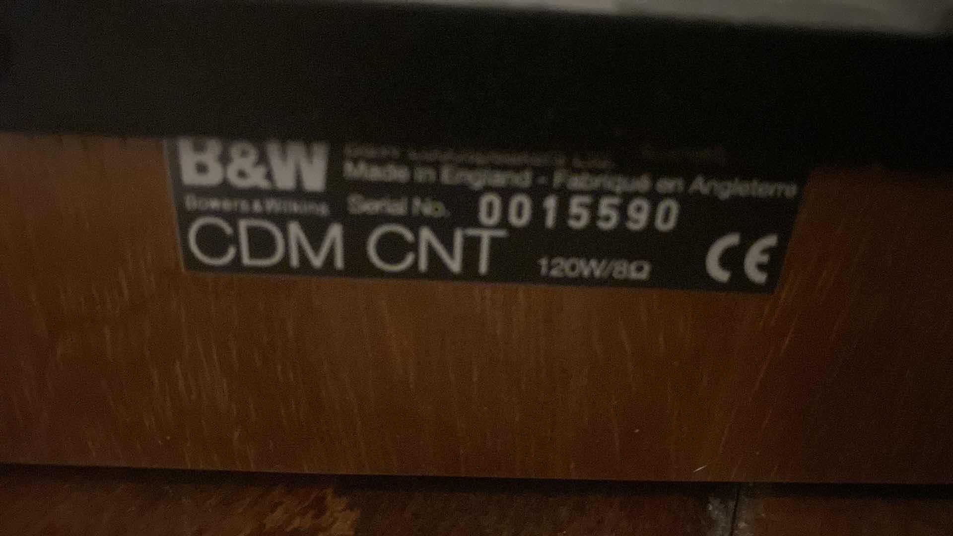 Photo 1 of BOWERS & WILKINS ROSEWOOD B&W CDM CNT SPEAKER 18” X 11” H 12” ( speaker wire not included)