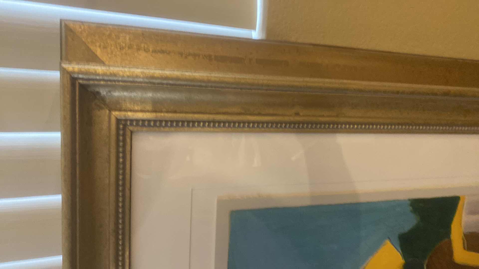 Photo 1 of VINTAGE 1992 GOLD FRAMED ITZCHAK TARKAY “GARDEN CAFE” SERIGRAPH SIGNED & NUMBERED ARTWORK UNFRAMED MEASURES 35 1/2” X 45 3/4” FRAMED 57” X 47“ WITH COA