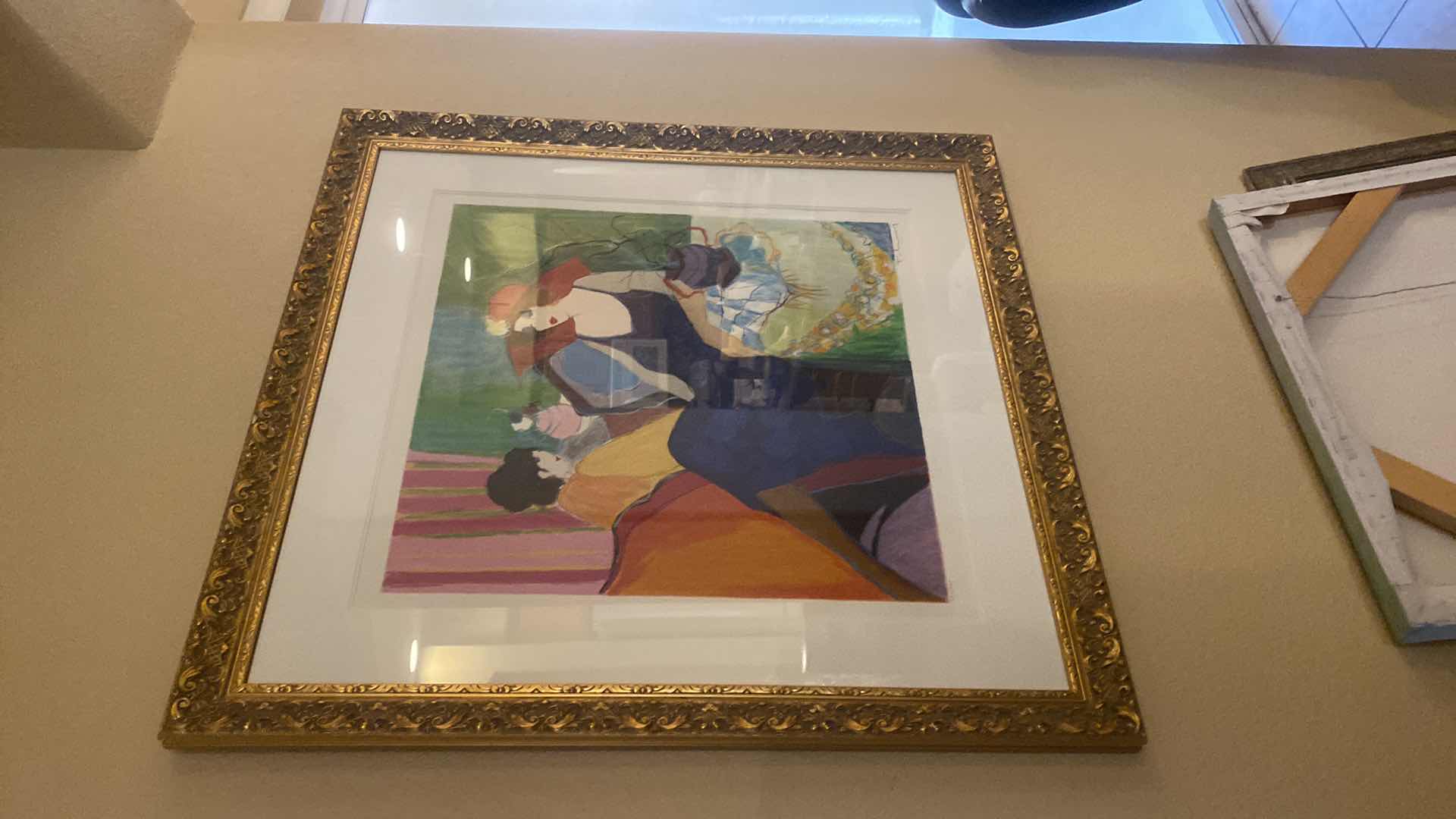 Photo 1 of VINTAGE 1993 GOLD FRAMED ITZCHAK TARKAY “UNSPOKEN THOUGHTS II” SERIGRAPH SIGNED & NUMBERED ARTWORK UNFRAMED MEASURES 22 3/8“ x 21 5/8“ FRAMED 33“ x 34 1/2“ WITH COA