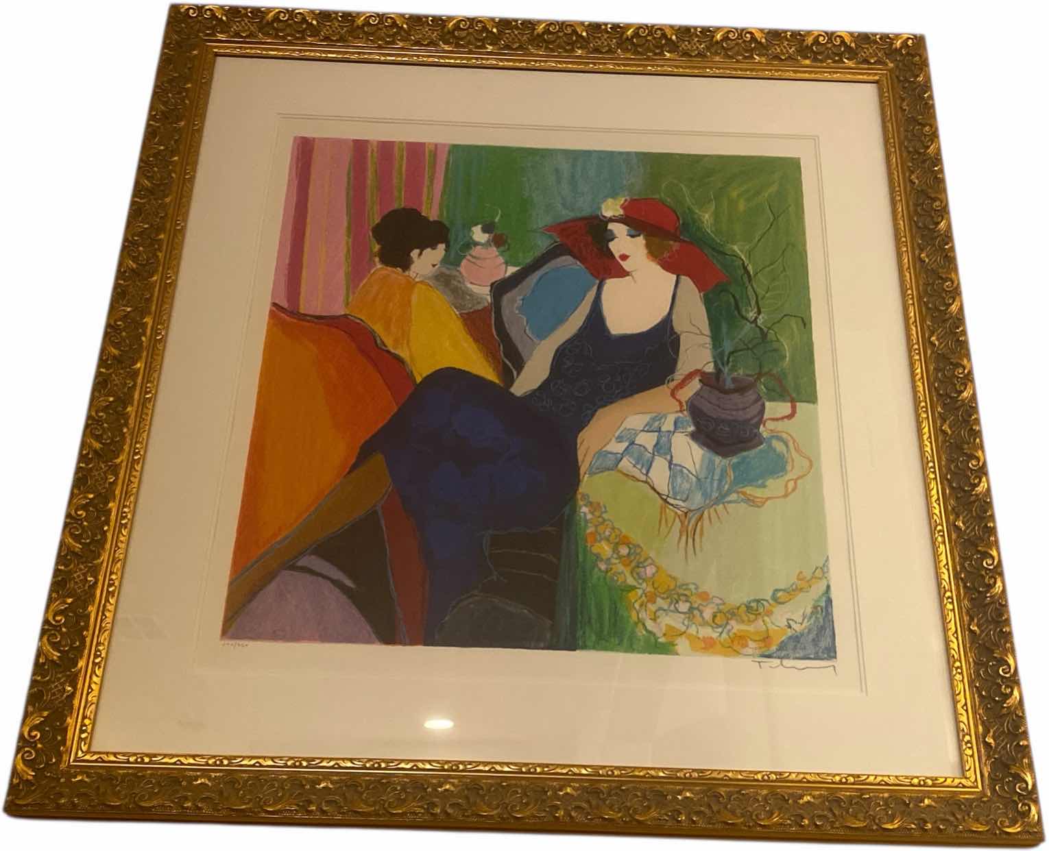 Photo 1 of VINTAGE 1993 GOLD FRAMED ITZCHAK TARKAY “UNSPOKEN THOUGHTS II” SERIGRAPH SIGNED & NUMBERED ARTWORK UNFRAMED MEASURES 22 3/8“ x 21 5/8“ FRAMED 33“ x 34 1/2“ WITH COA