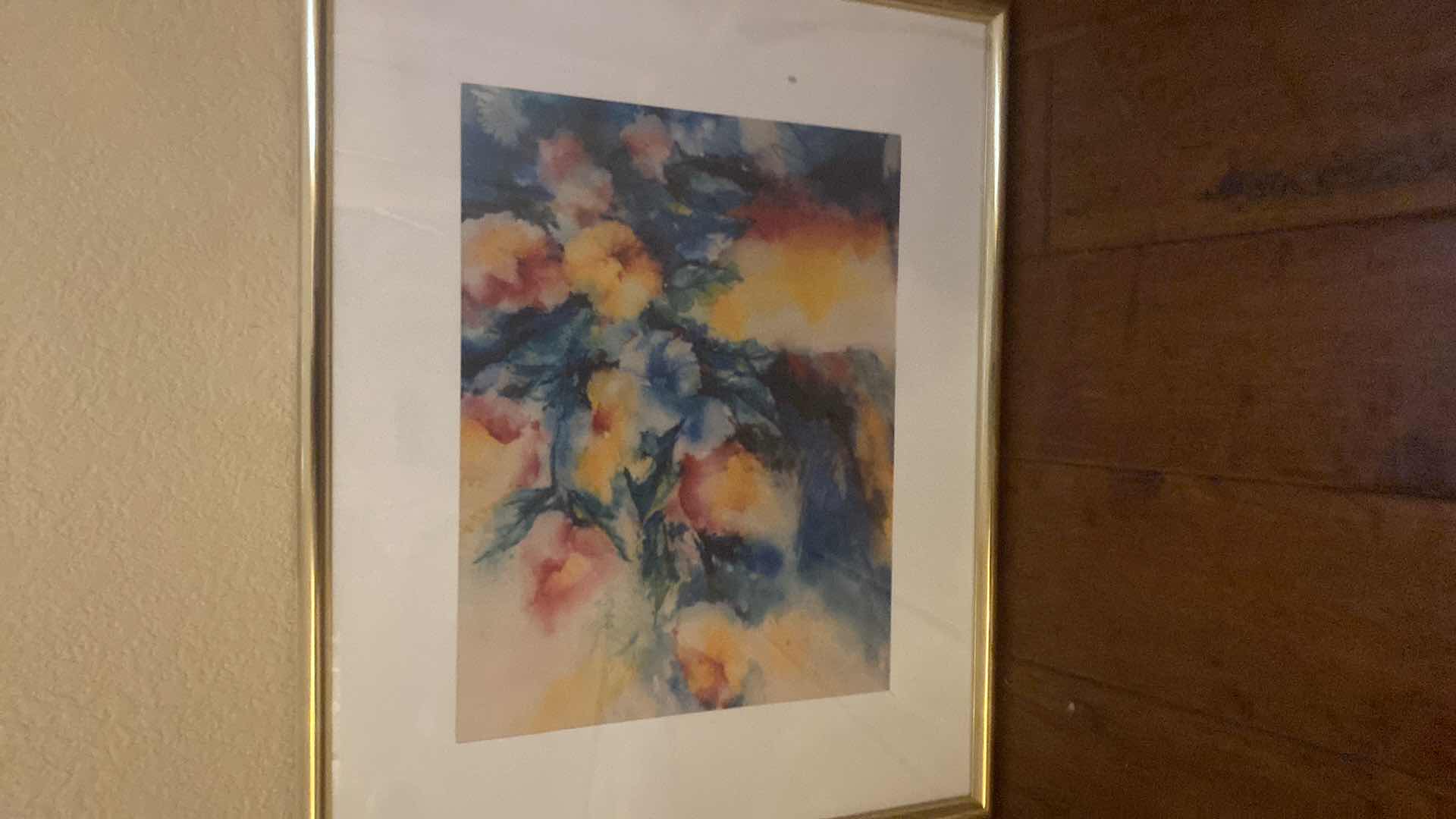 Photo 1 of ALUMINUM FRAMED FLORAL IN VASE ARTWORK 20” X 16”