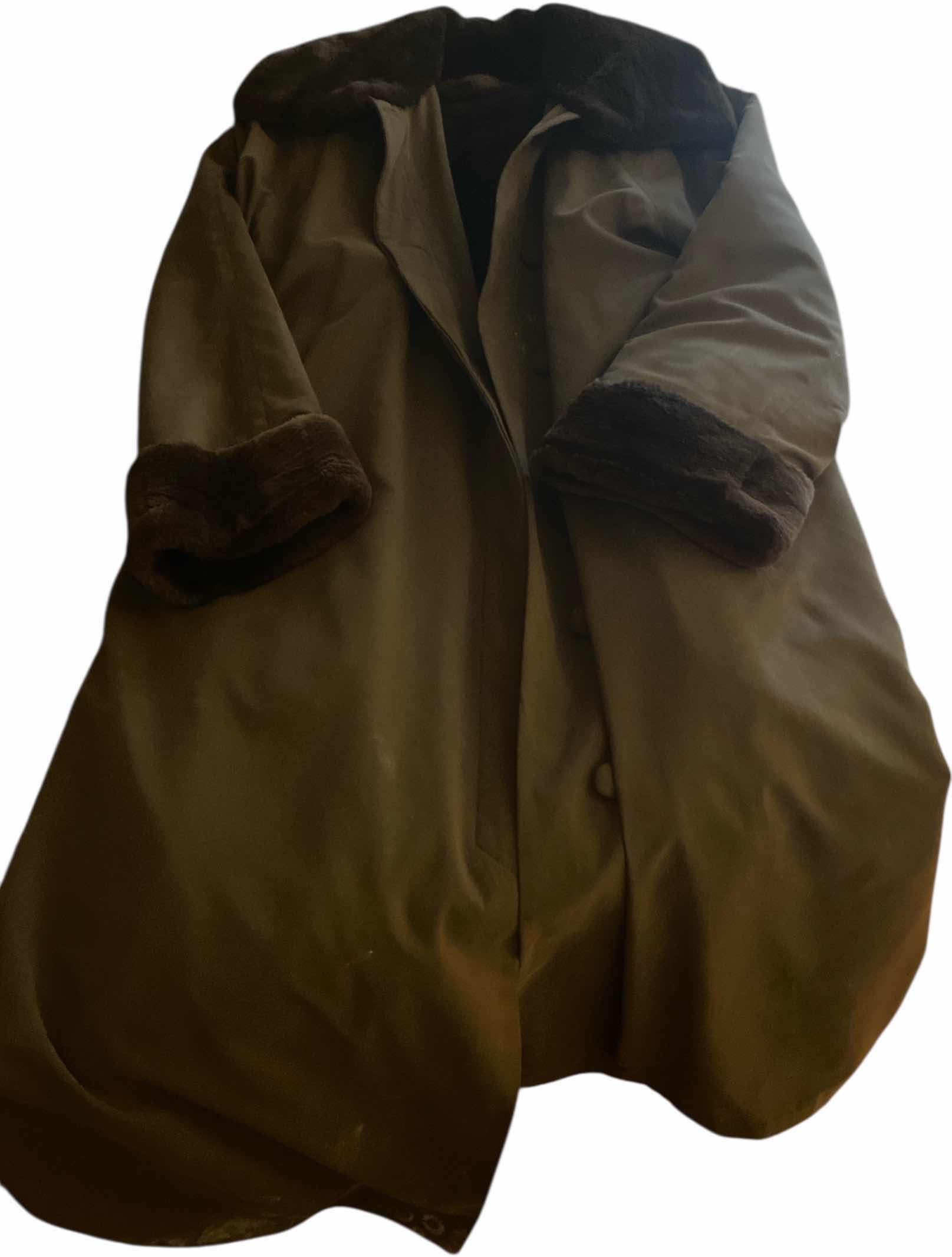 Photo 1 of WOMENS RAIN/WINTER COAT WITH REMOVABLE FUR LINER EST SIZE MEDIUM