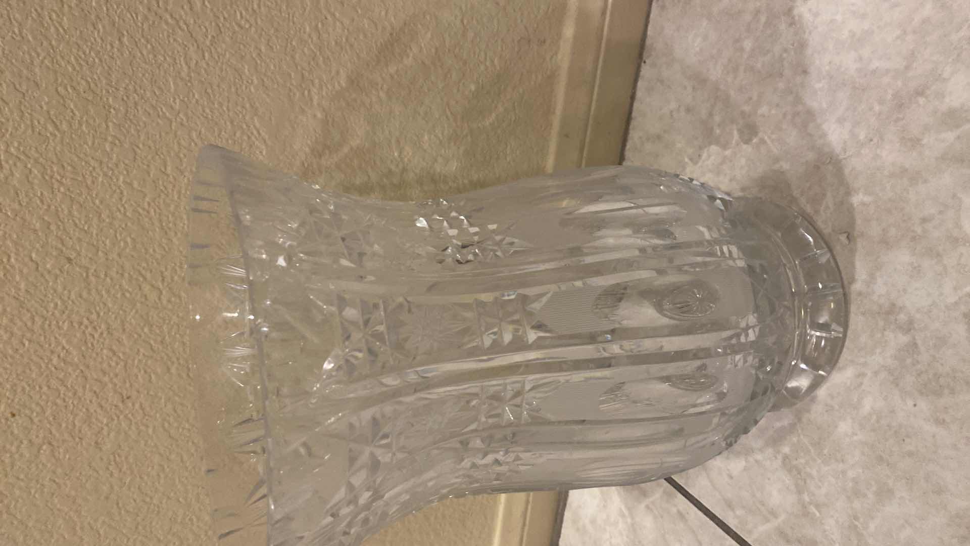 Photo 1 of BOHEMIAN STYLE LARGE CUT CRYSTAL VASE 7” X 12”