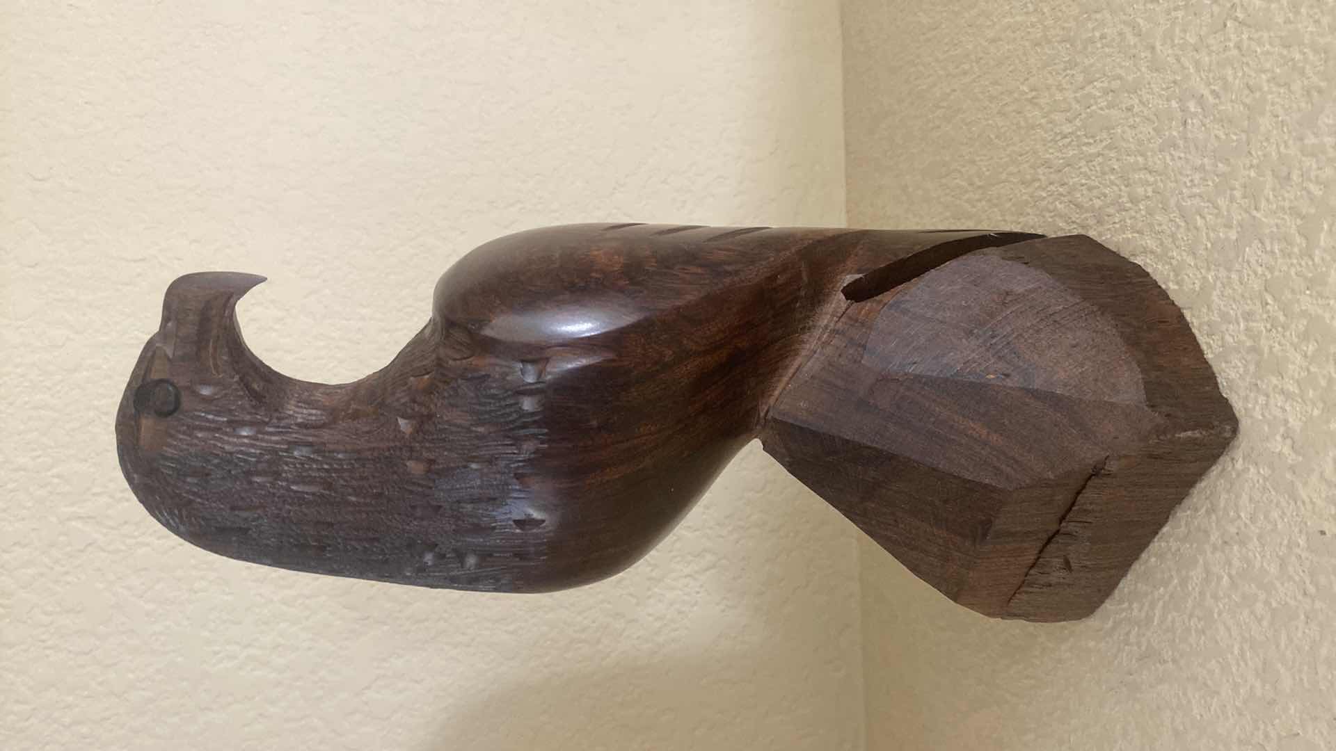 Photo 1 of VINTAGE MEXICAN IRONWOOD CARVED EAGLE SIGNED H11”
