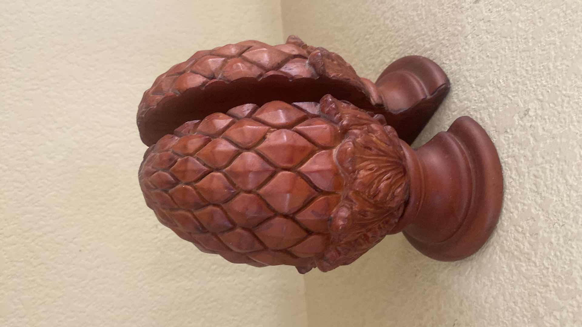 Photo 1 of CARVED WOOD ARTICHOKE BOOKENDS H8”