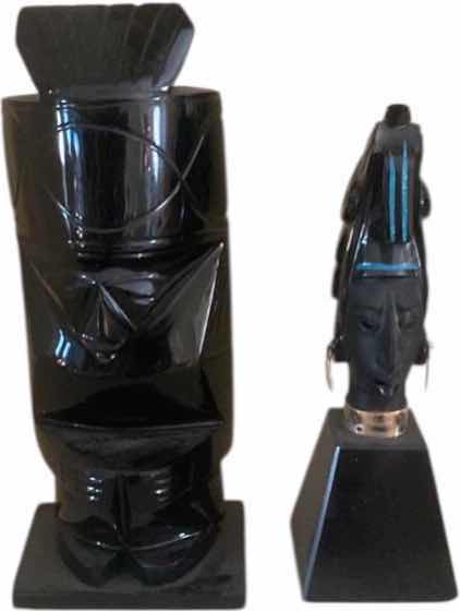 Photo 1 of MEXICAN BLACK OBSIDIAN STATUES H7 1/4”