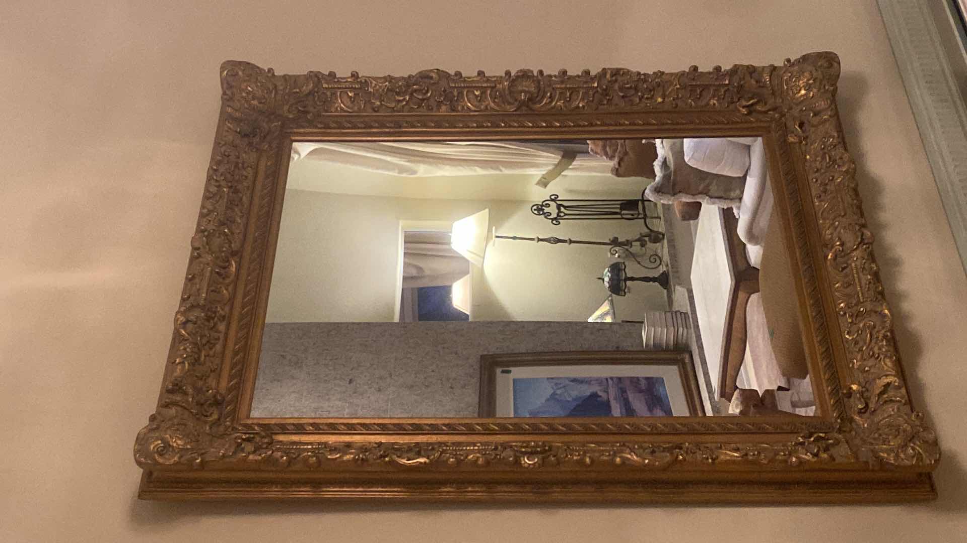 Photo 1 of LARGE GOLD ORNATE WALL MIRROR 50” X 63”