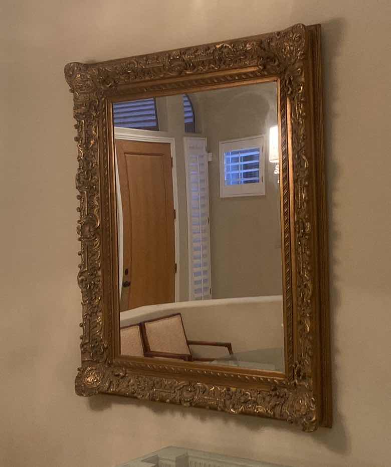 Photo 1 of LARGE GOLD ORNATE WALL MIRROR 50” X 63”
