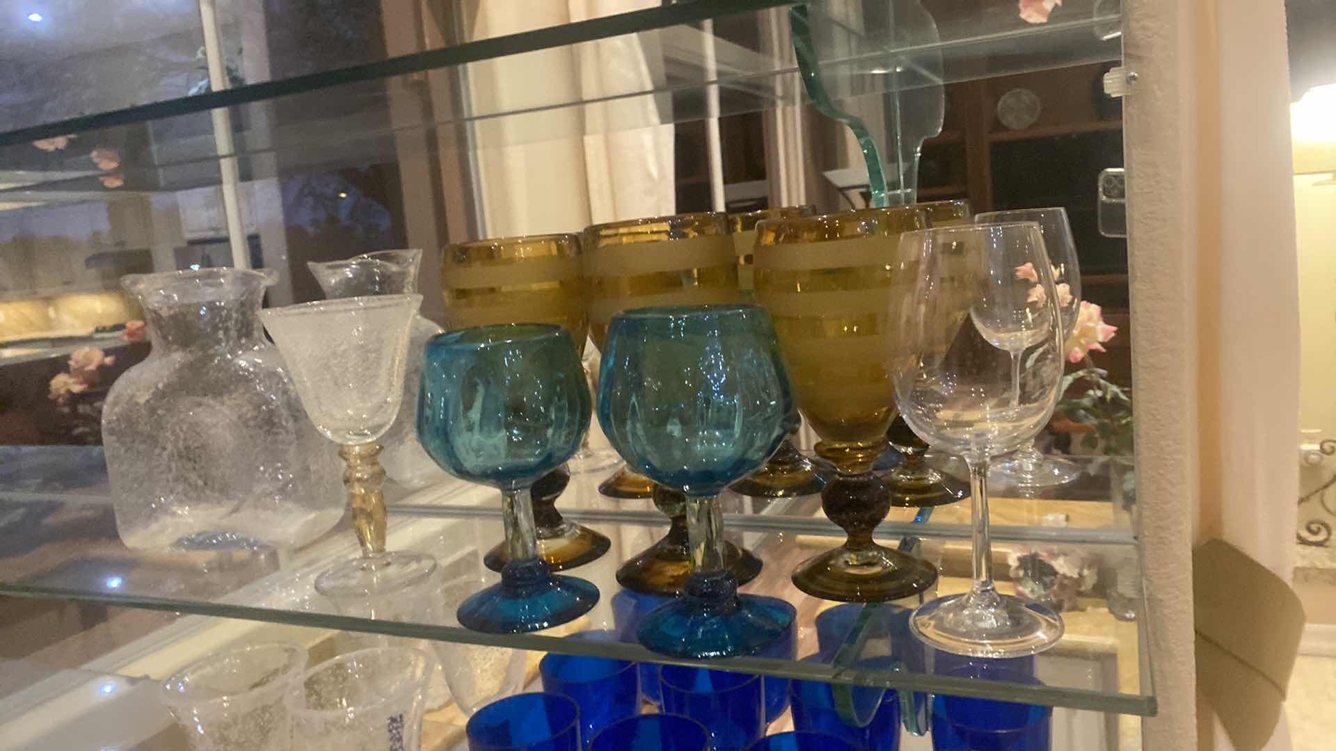 Photo 1 of GLASSWARE (TOP SHELF), PASTIC STEMWARE (BOTTOM SHELF)