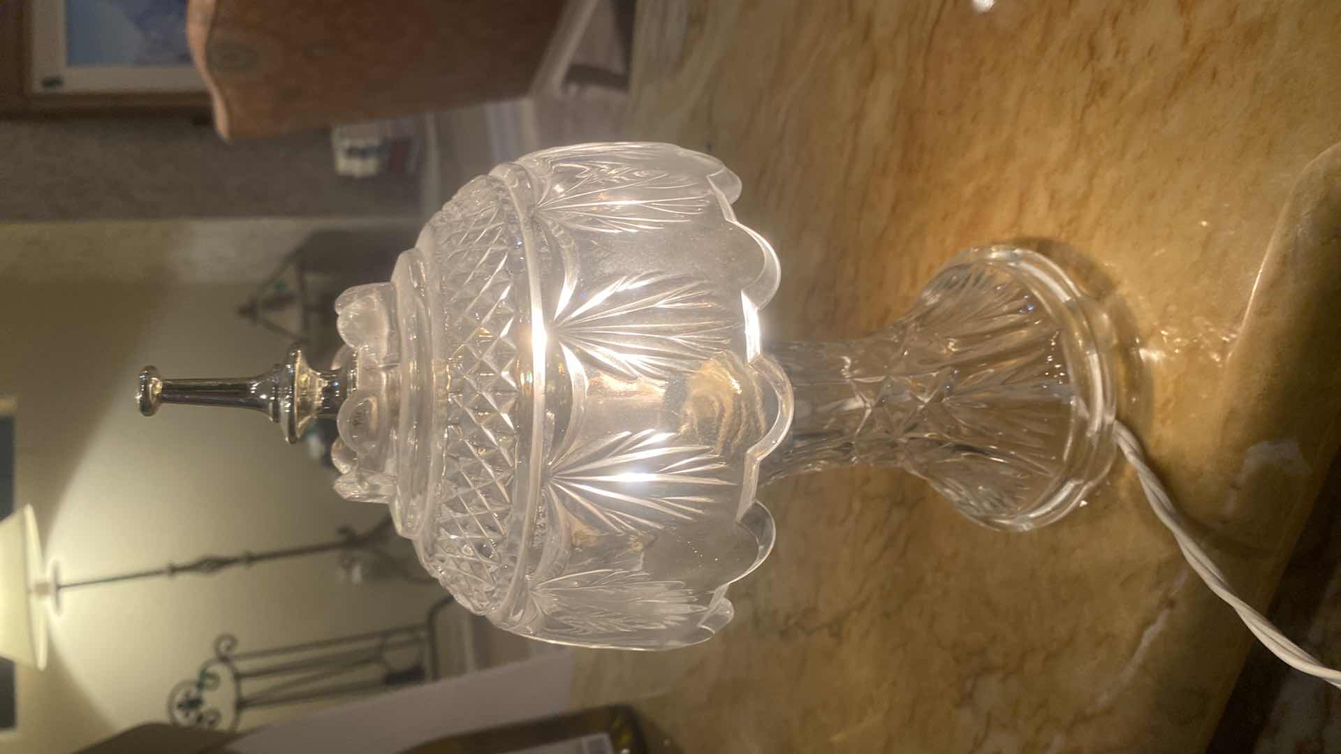 Photo 1 of VINTAGE CUT GLASS VANITY LAMP H11”