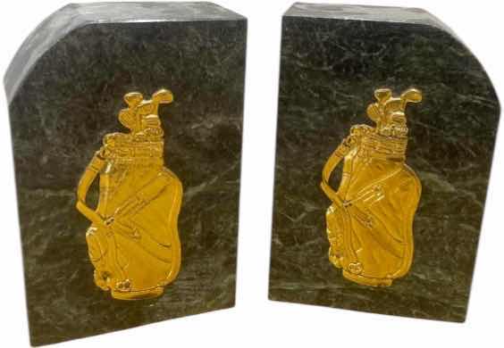 Photo 1 of MARBLE BOOK ENDS WITH GOLF EMBELLISHMENT H6”