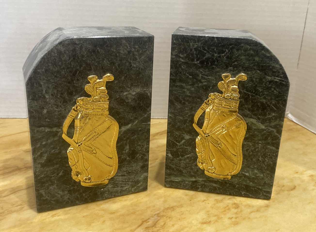 Photo 1 of MARBLE BOOK ENDS WITH GOLF EMBELLISHMENT H6”