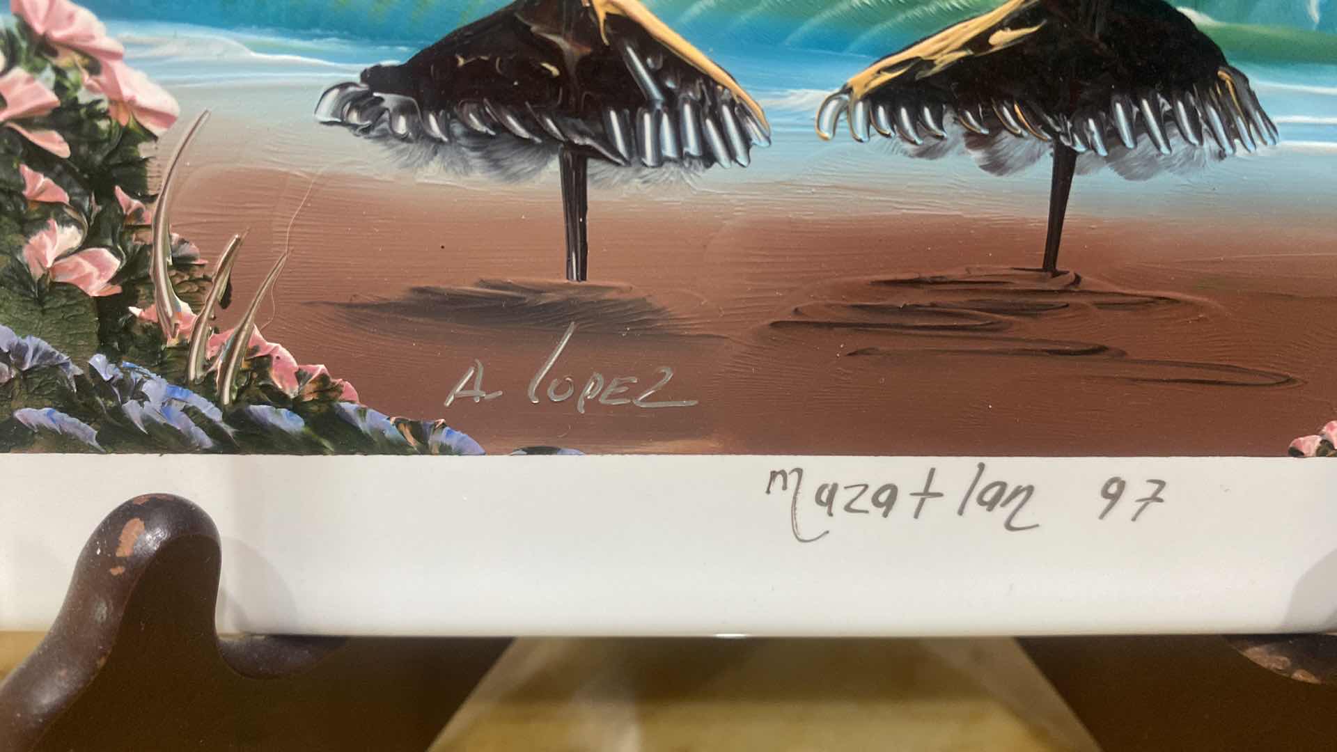 Photo 1 of VINTAGE 1997 MAZATLAN PAINTED TILE 11 1/2“ X 8“